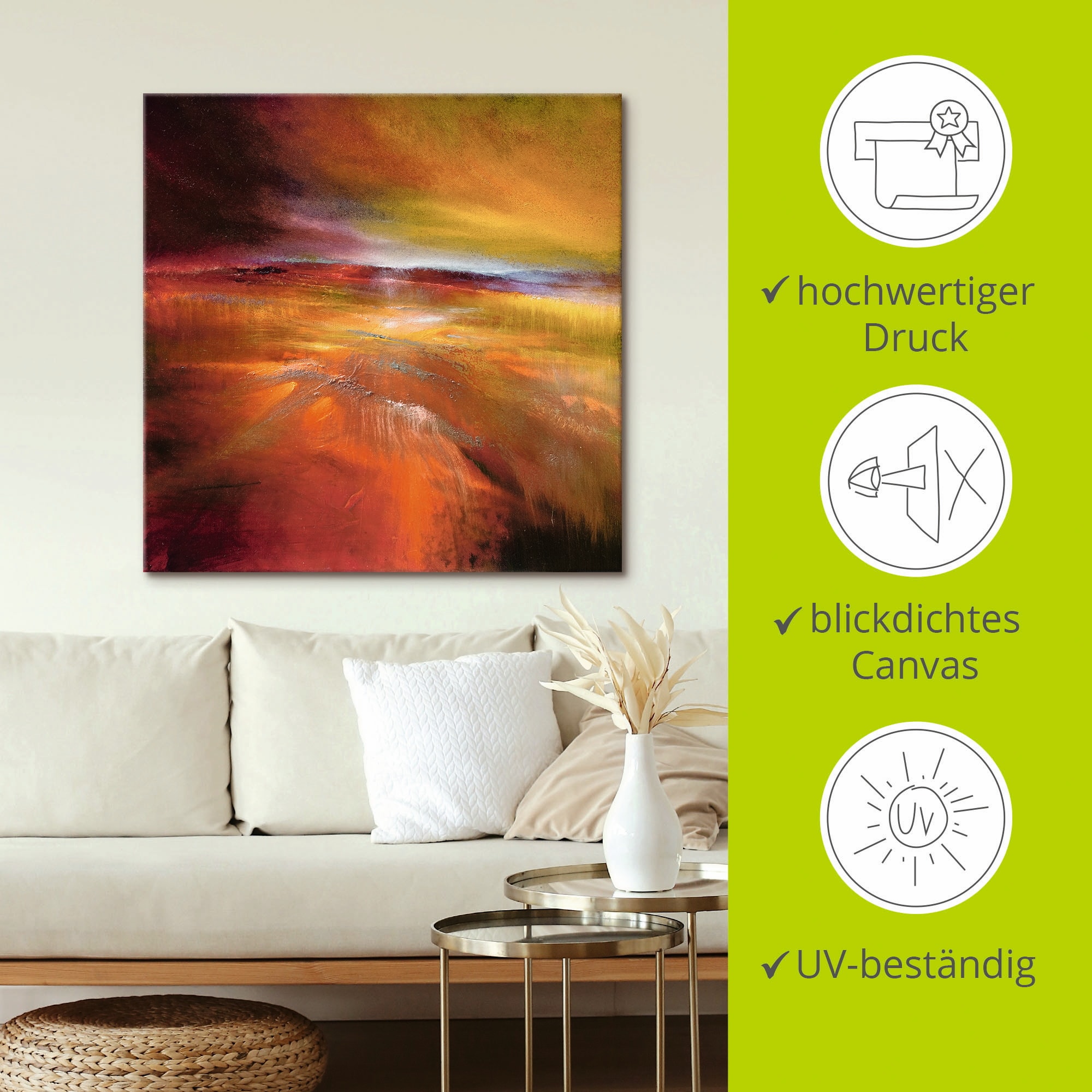 Artland Wandbild »Ernteland«, Felder, (1 St.), als Alubild, Outdoorbild, Leinwandbild in verschied. Größen