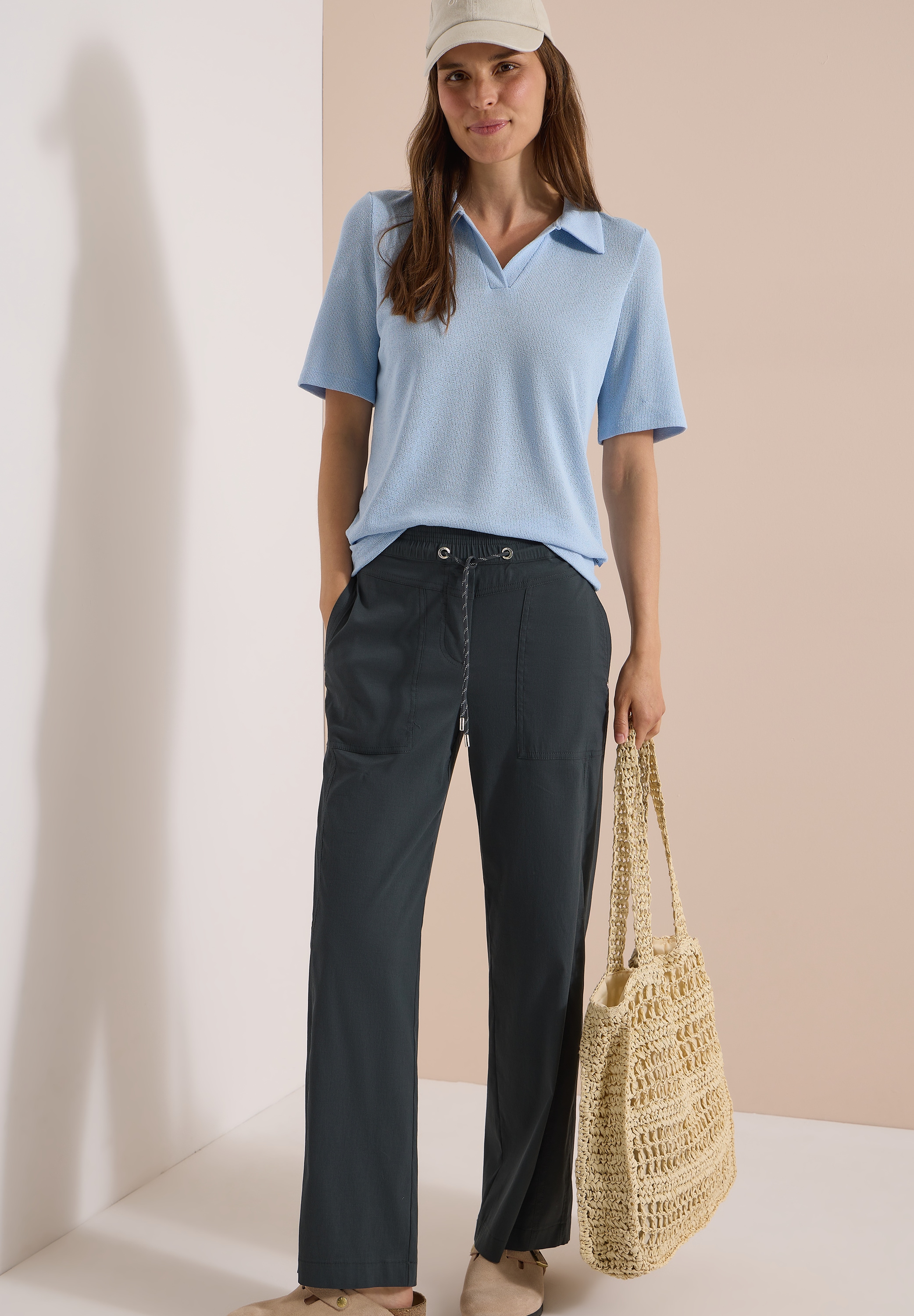 Cecil Stoffhose »Style Neele«  Elastikbund, feines Streifemuster, Loose Fit