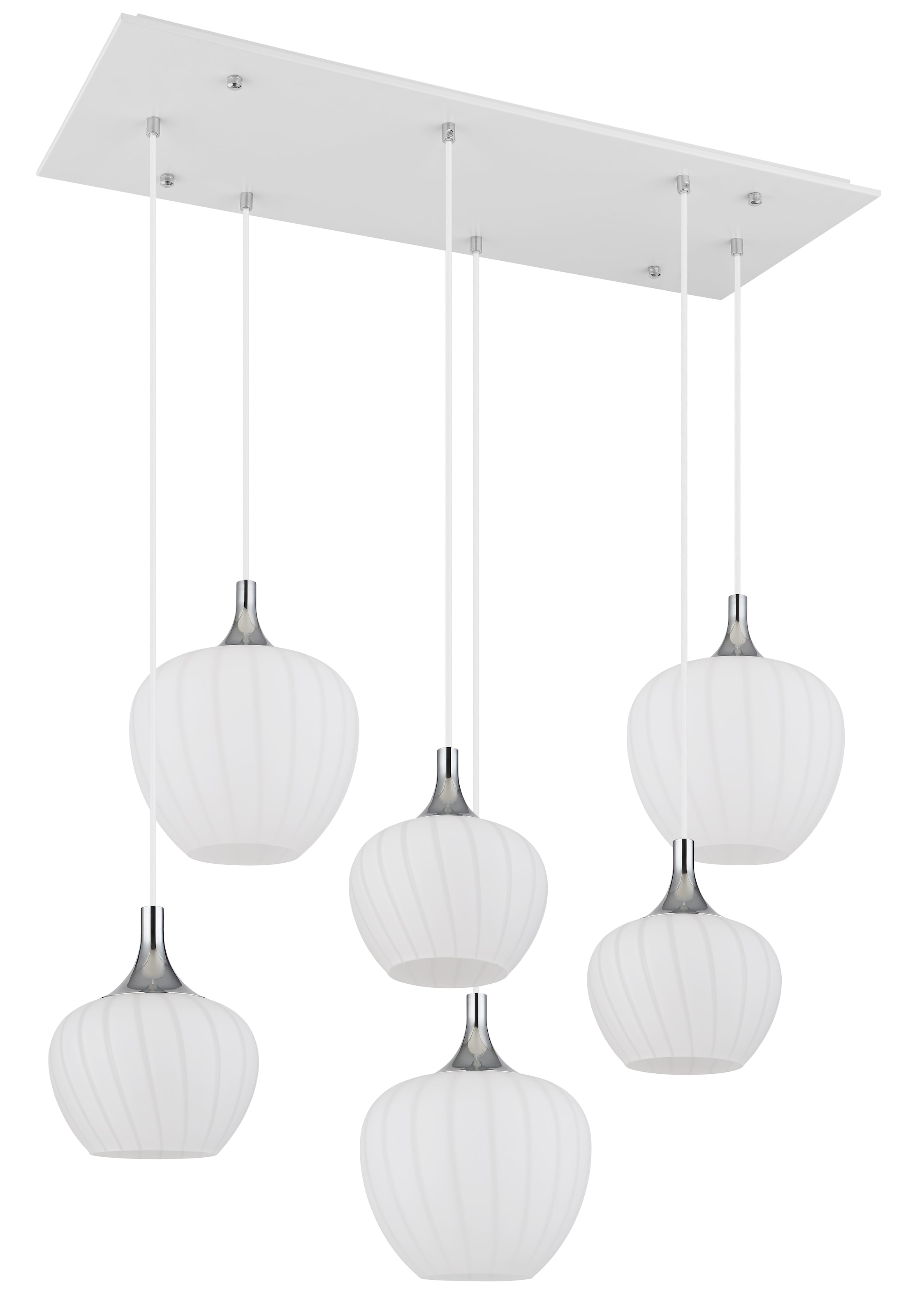 GLOBO LIGHTING Hängeleuchte »MAXY« E27 1 Stk. Hängelampe weiß Glas opal Dekorillen Esszimmer Esstisch