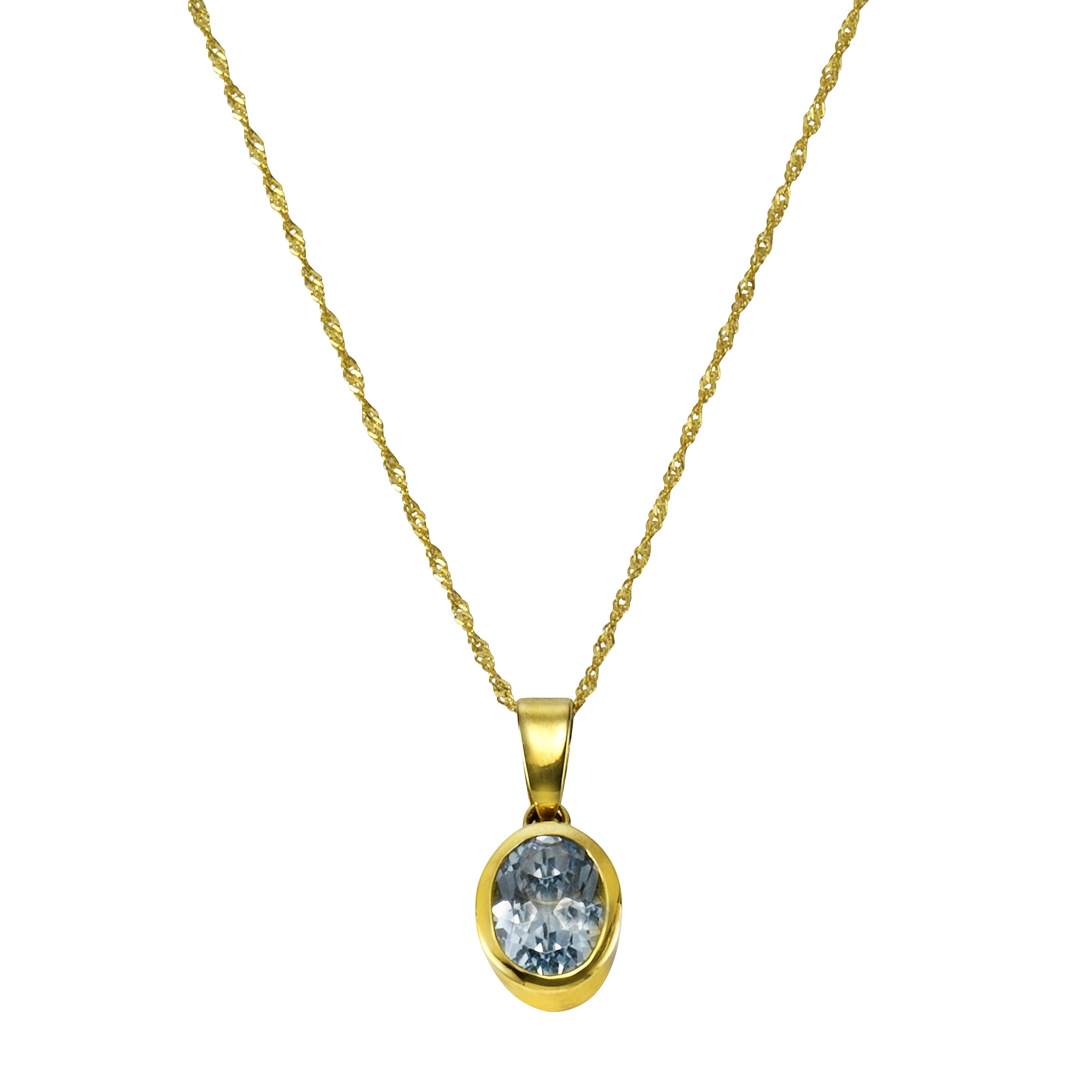 Kette mit Anhänger »375/- Gelbgold Blautopas (beh)«