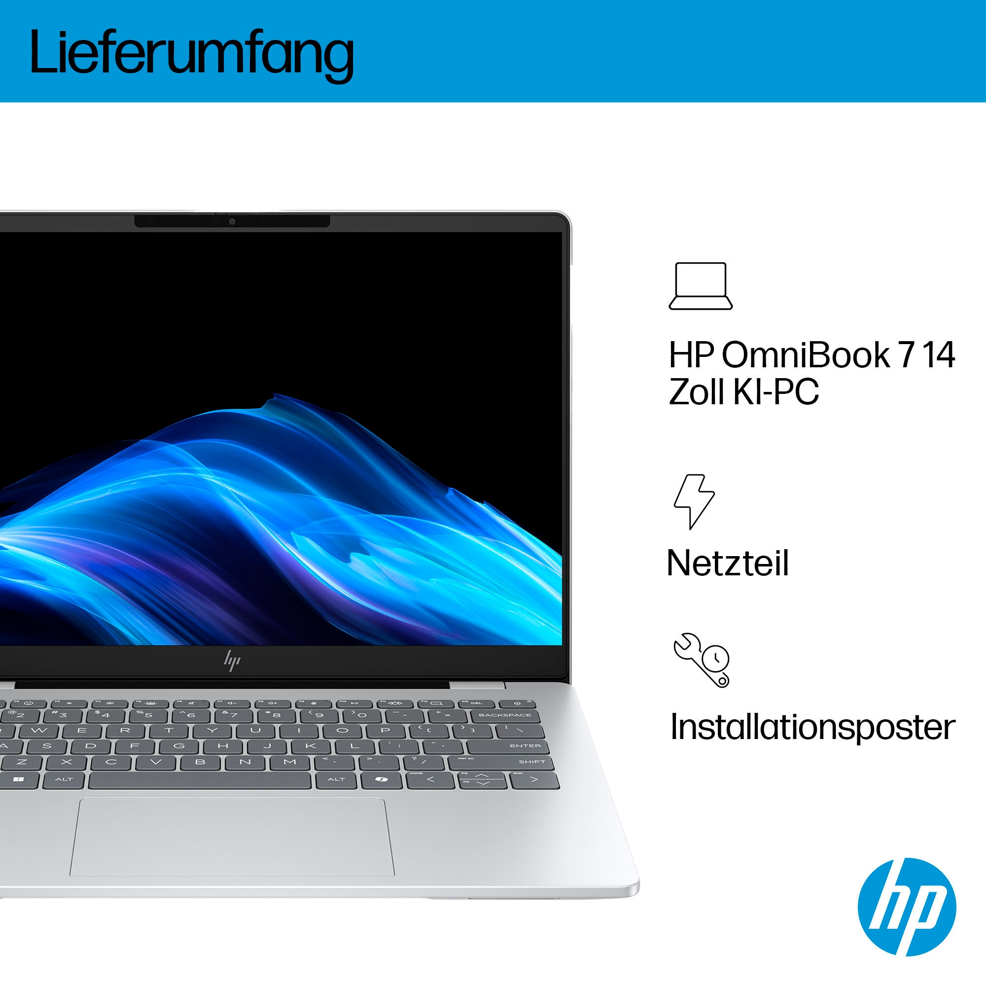 HP Notebook »OmniBook 7 14-fr0076ng«, 35,6 cm, / 14 Zoll, Intel, Core Ultra 7, ARC, 1000 GB SSD