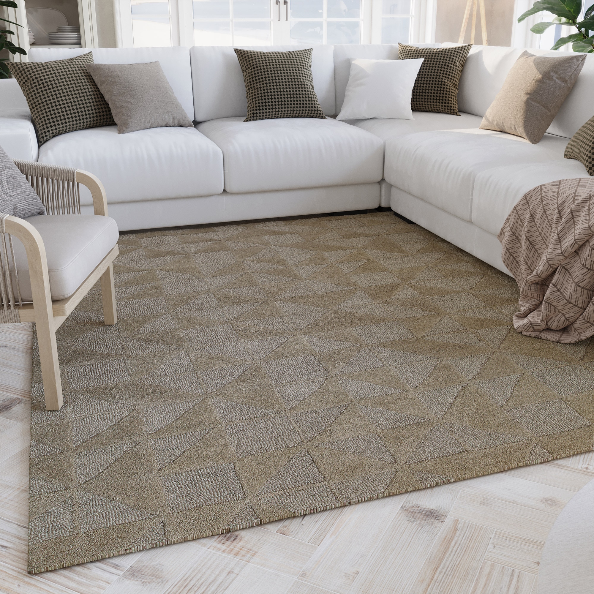 Wecon home Wollteppich »Hamptons THIRTYSEVEN«, rechteckig, 15 mm Höhe, Läufer, Schurwolle, Kurzflor, Wohnzimmer, elegant, geometrisch