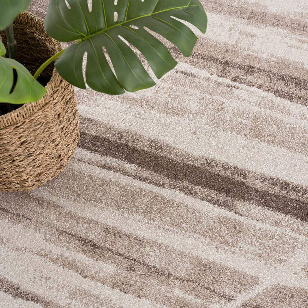 Carpet City Teppich »Moda«, rechteckig, 11 mm Höhe, Kurzflor, Streifen-Muster, Weicher Flor