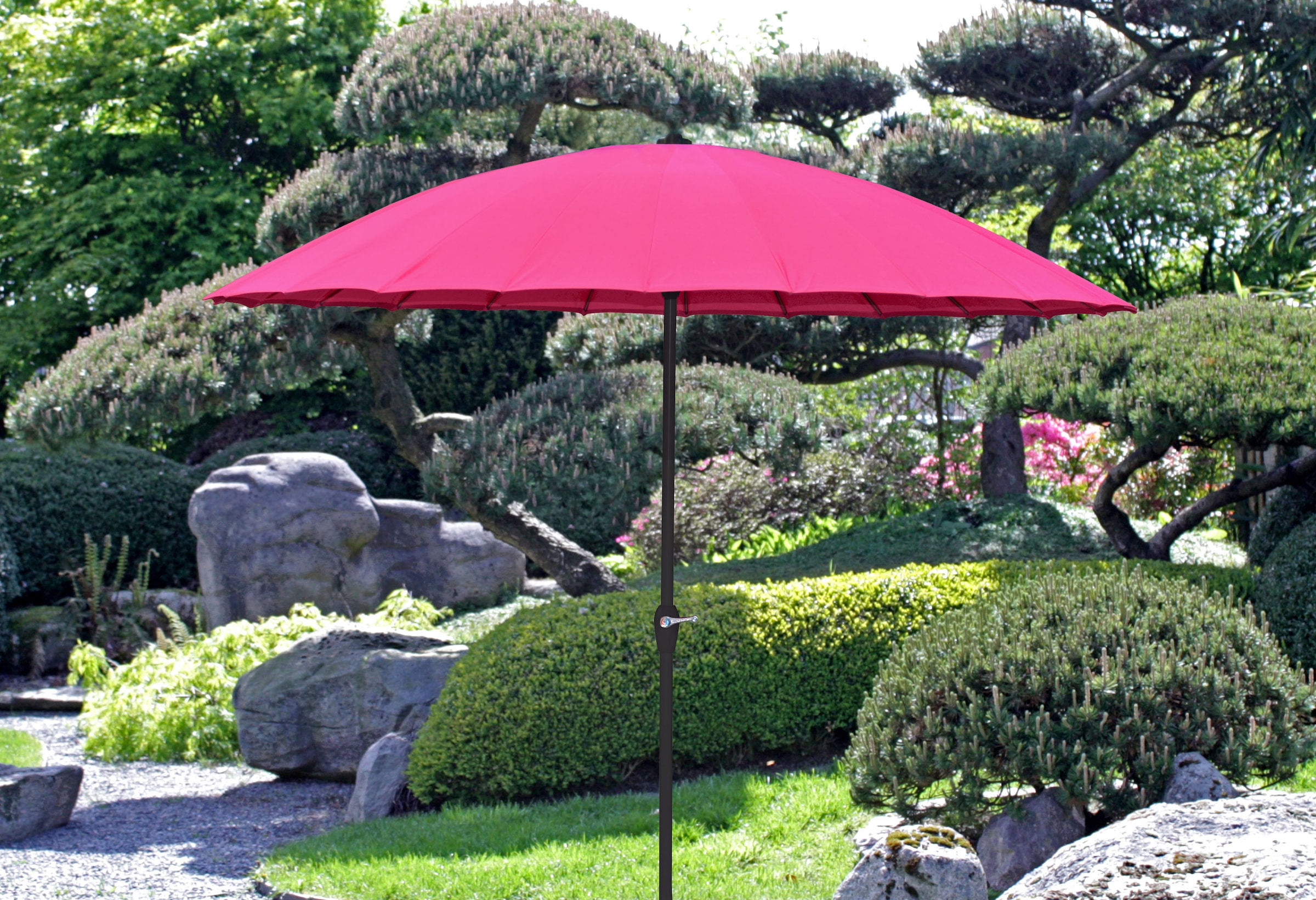 Garden Pleasure Sonnenschirm, mit 24 Streben, pink günstig online kaufen