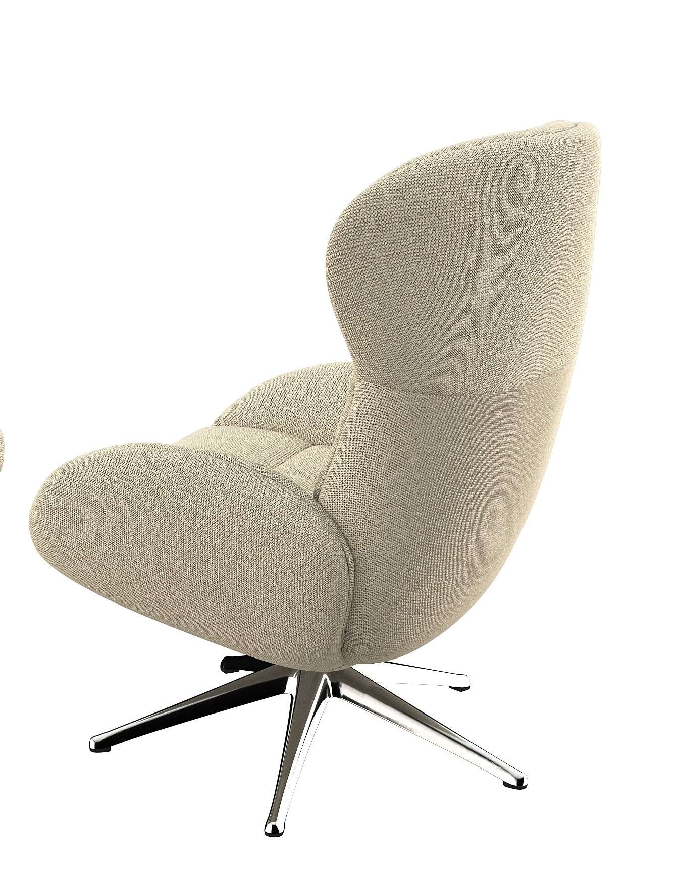 FLEXLUX Relaxsessel »Haze, hervorragender Komfort, Alu Fuß, organisches Design, ergonomisch«, (Fernsehsessel), Rückenteilverstellung, drehbar, Fuß Alu