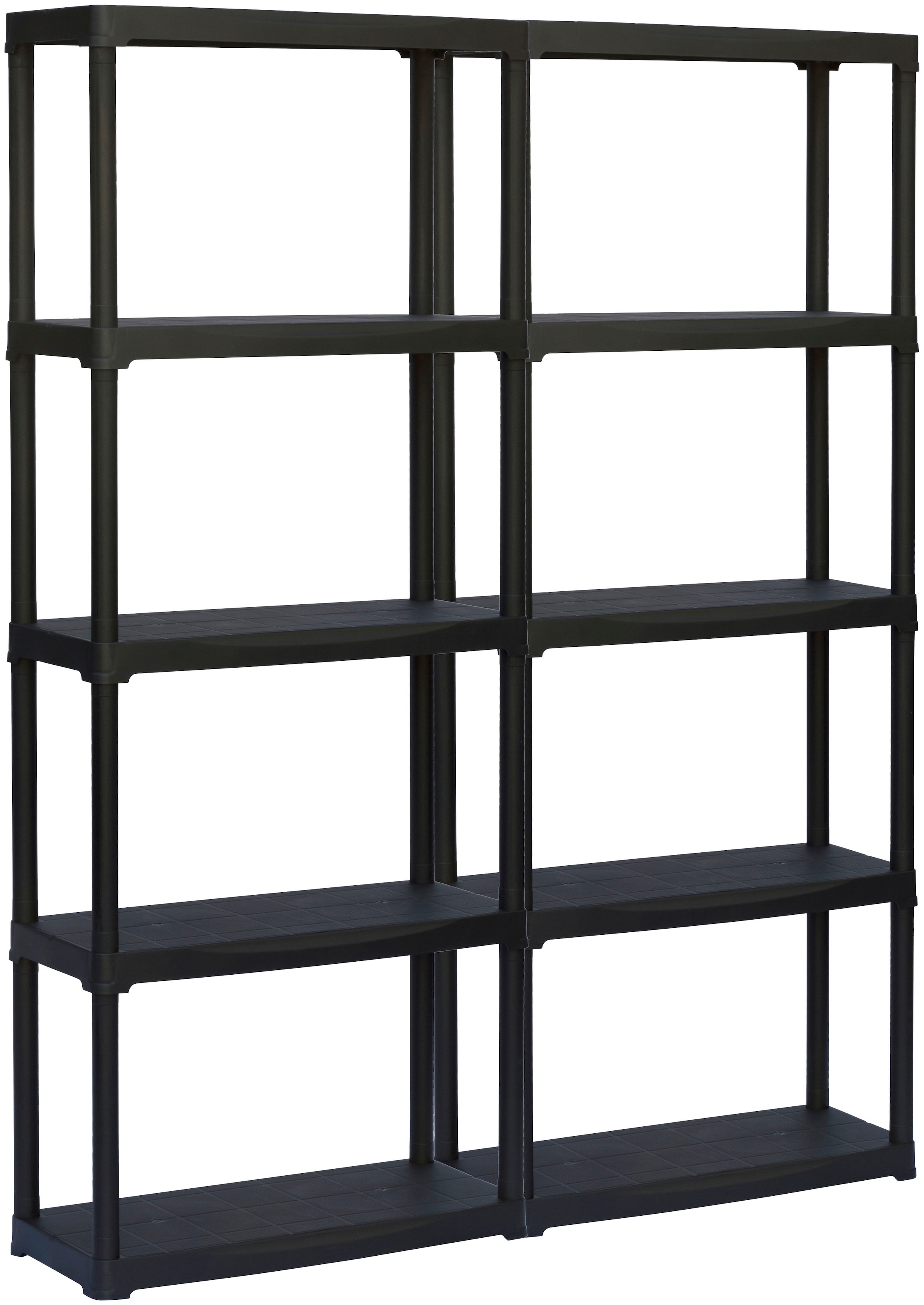 Black Friday Kreher Standregal »Kunststoffregale«, (Set, 2 St.), ca. 176x70x30  cm, 5 Böden mit je 20 kg Tragkraft | BAUR | Standregale