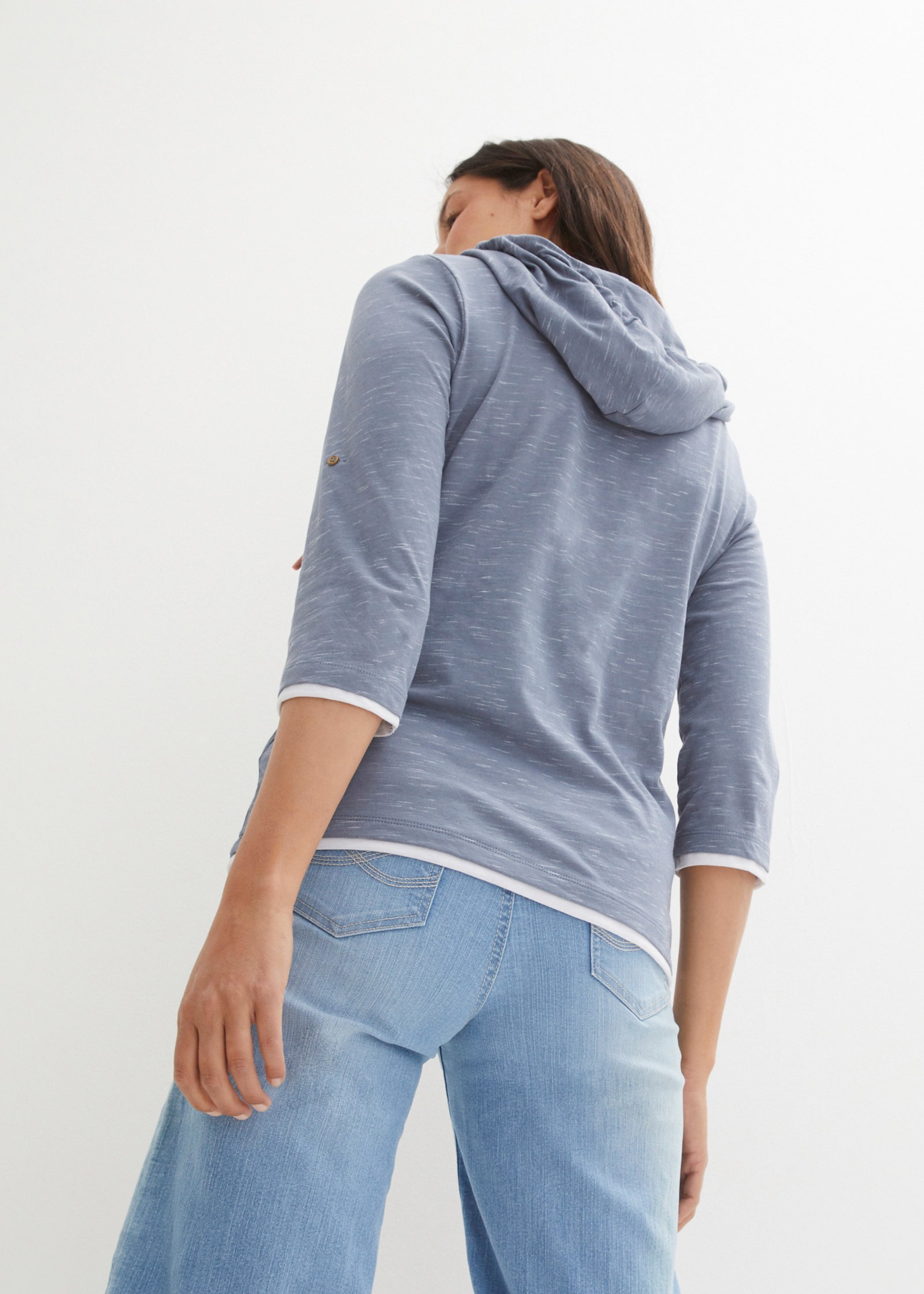 bonprix T-Shirt "Shirt mit Kapuze" 2 Stk. mit Kapuze im 2-1-Lock, in melier günstig online kaufen