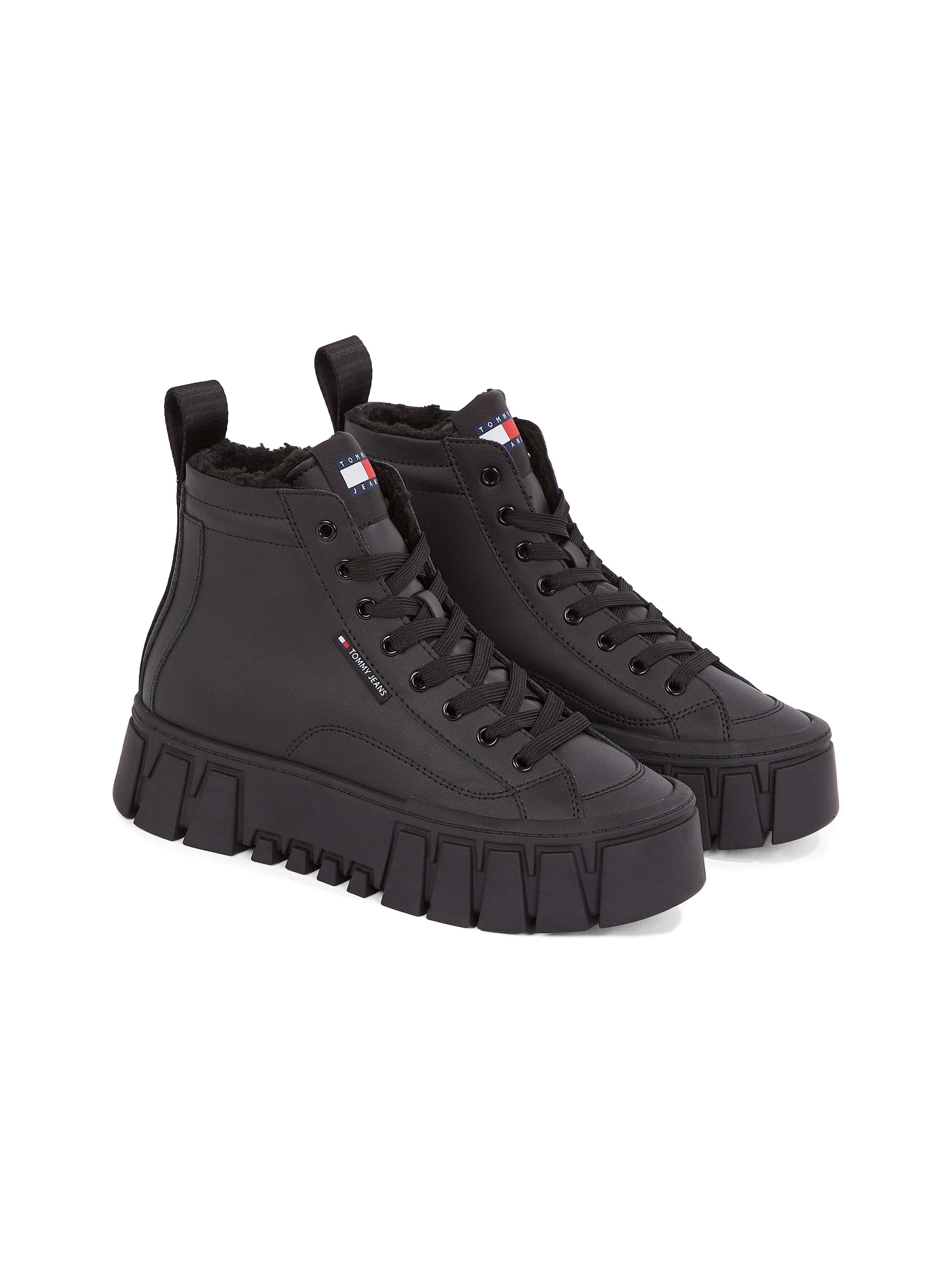 Tommy Jeans Plateausneaker »TJW VULC FLATFORM MC WL«, Stiefelette, Schnürboots, Combat-Boots mit progressiver Plateausohle