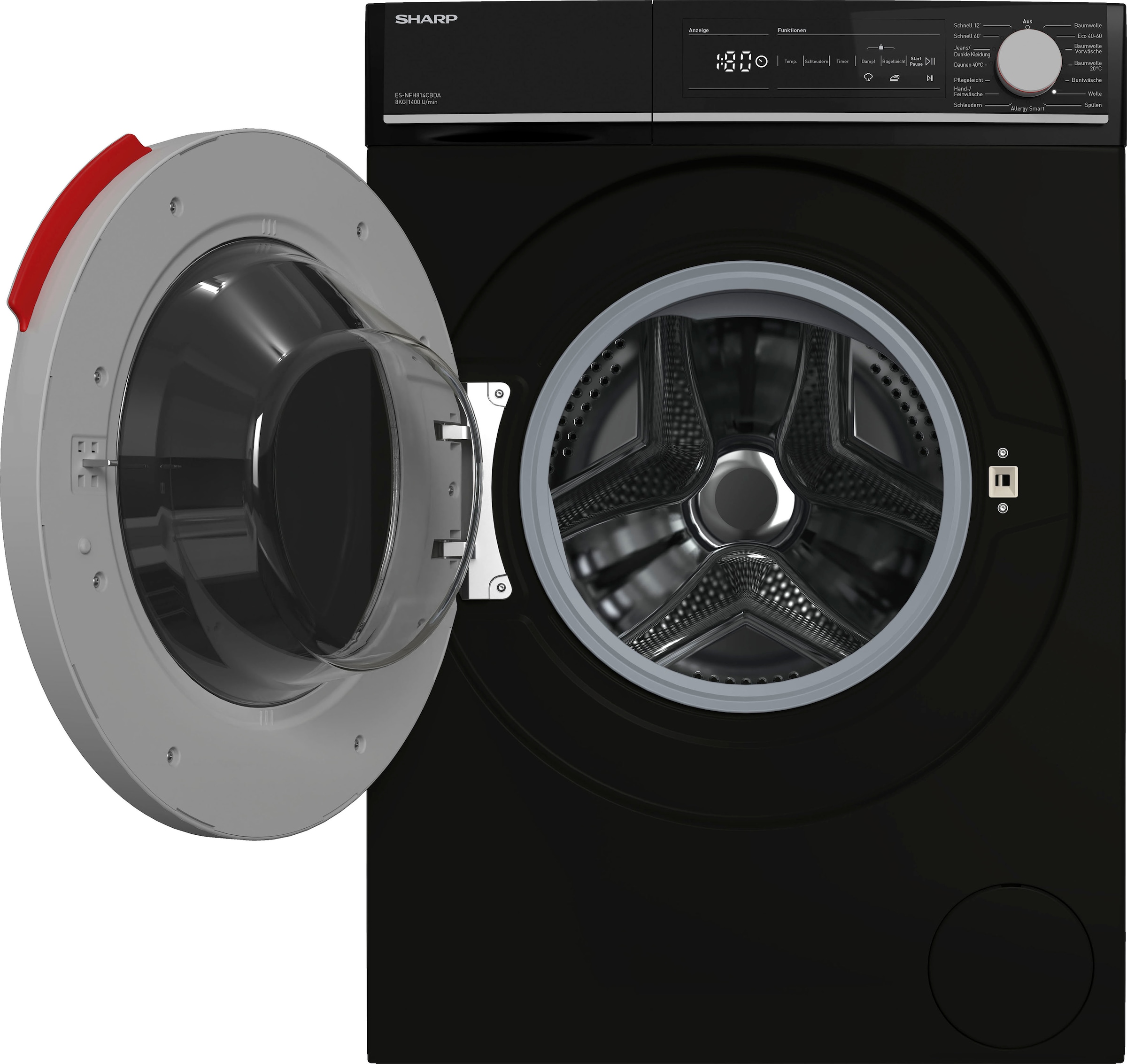 Sharp Waschmaschine »ES-NFH814CBDA-DE«, 8 kg, 1400 U/min