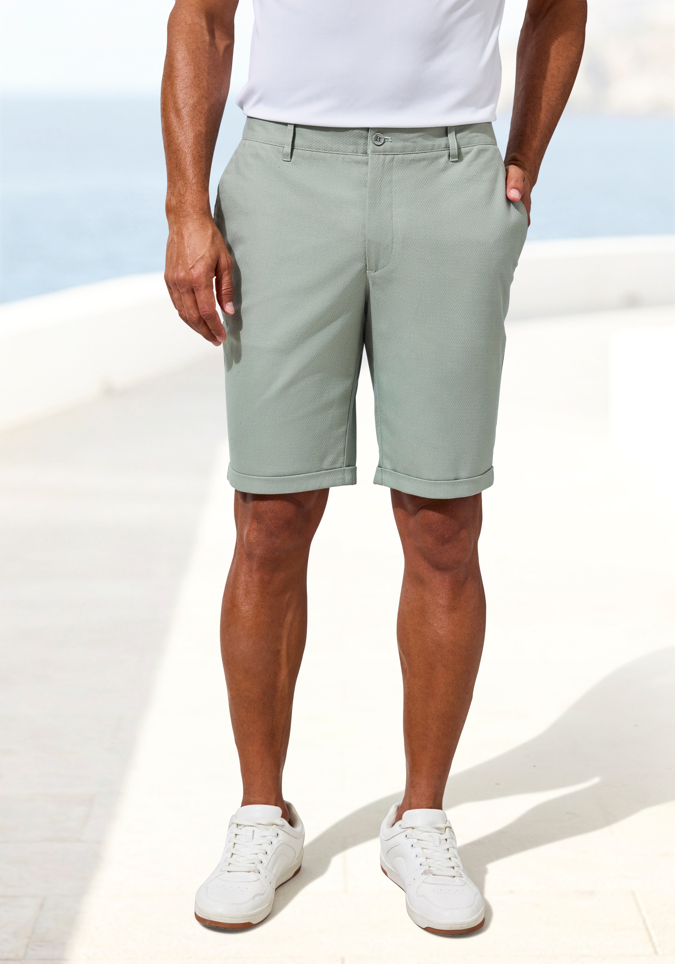 H.I.S ", kurze Hose aus leicht elastischer Baumwollmix-Qualität" bequeme Shorts aus leicht elastischer Struktur-Qualität