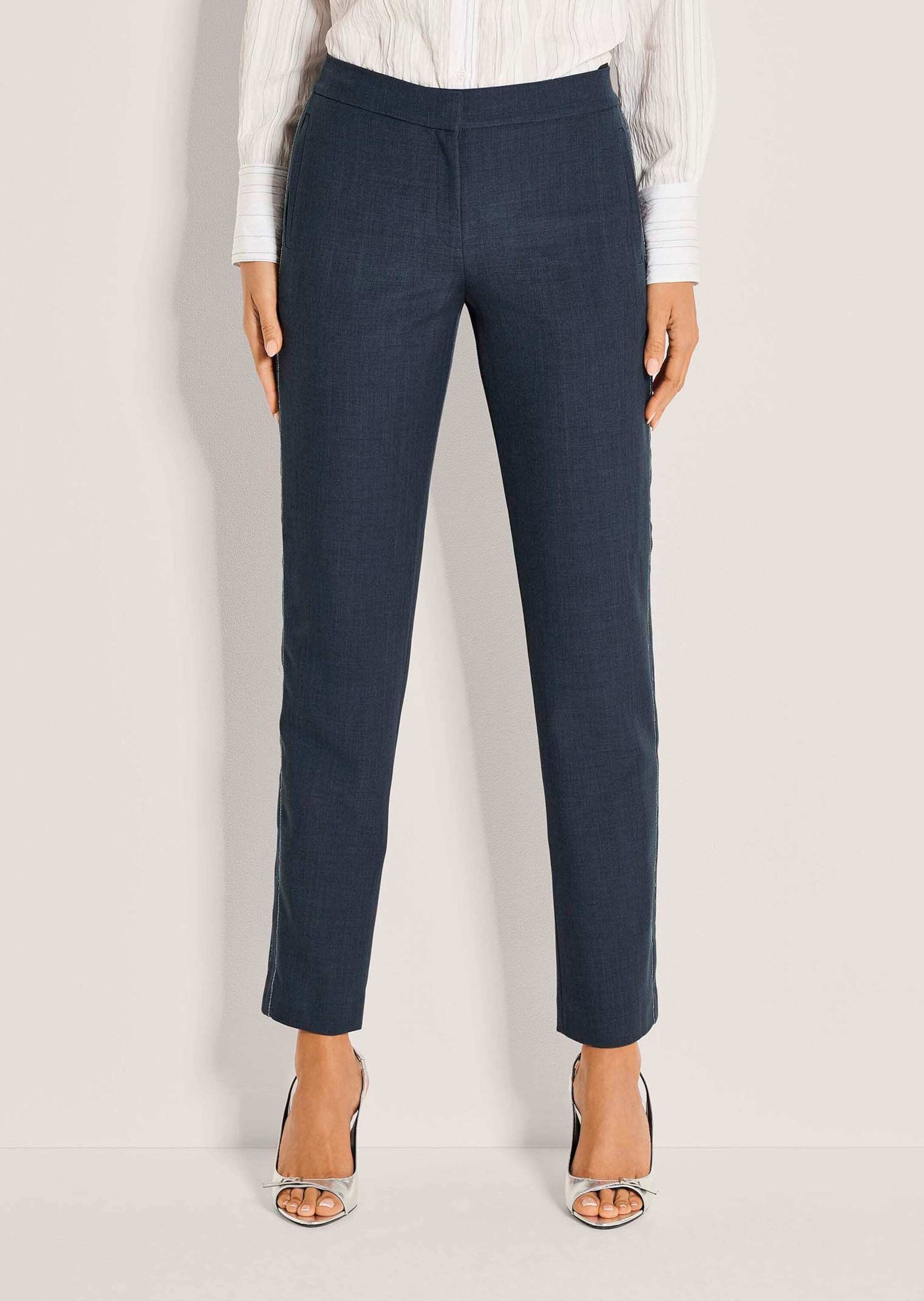 Thumbnail - MADELEINE Stoffhose "Bügelfaltenhose Jerseyhose mit Kettendekoration"