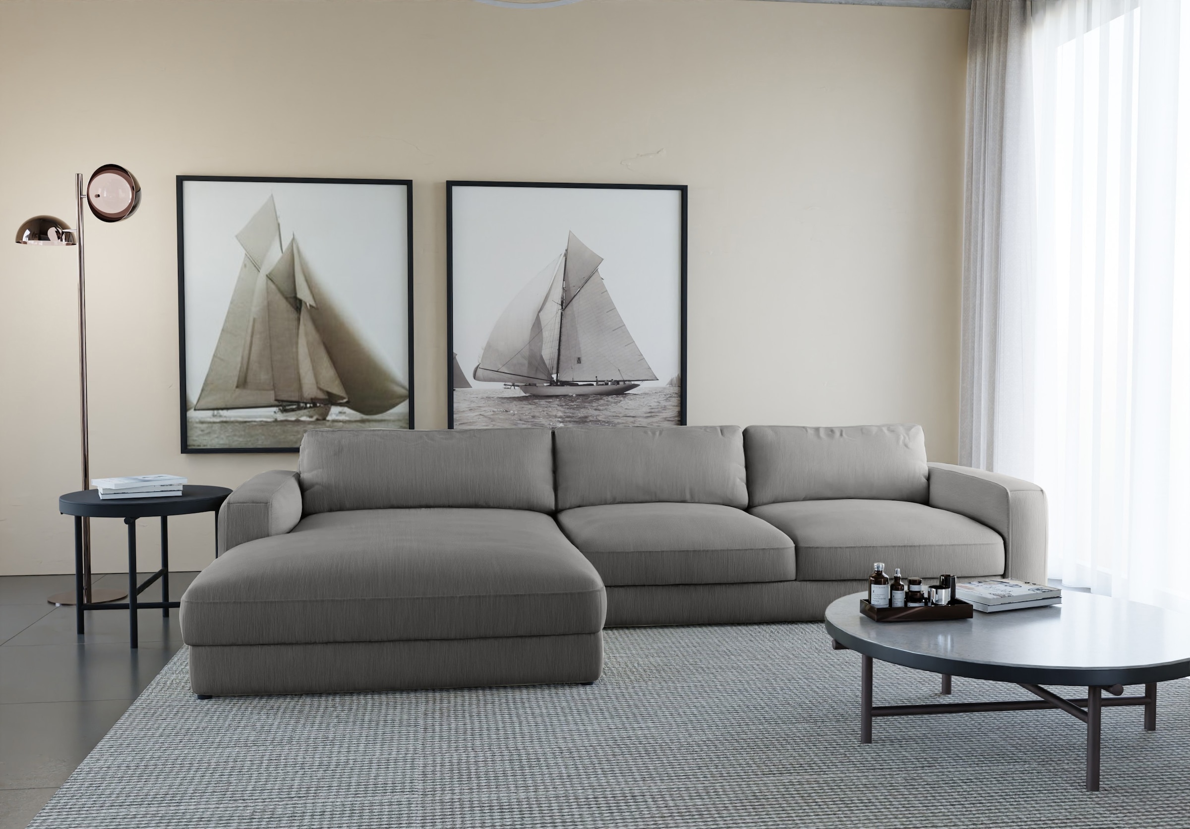 Home affaire Ecksofa "Bloomfield, bequem und elegant, Breite 303cm, L-Form" mit Bettfunktion und Bettkasten, Unser Dauertiefpreis