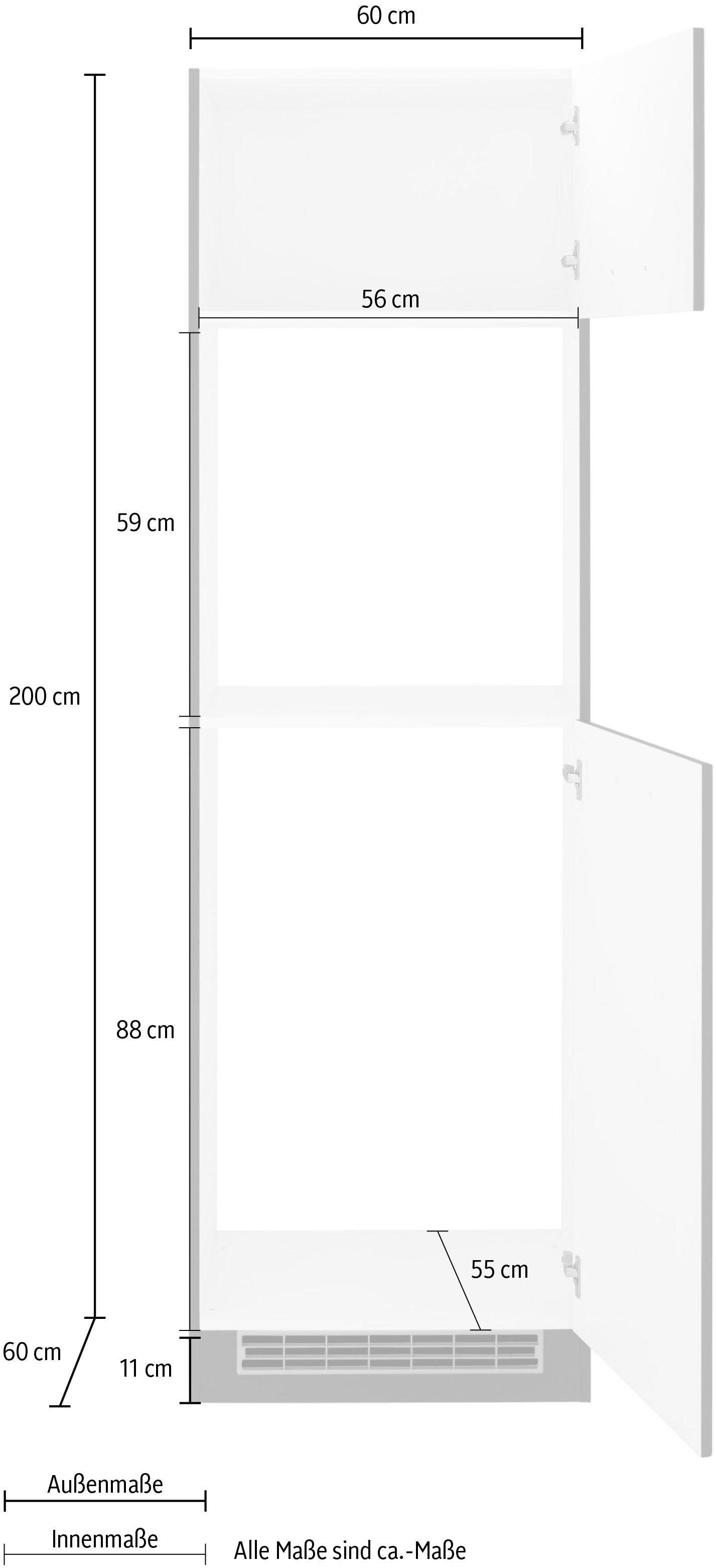 HELD MÖBEL Backofen/Kühlumbauschrank »Kehl«, für Einbaukühlschrank,  Nischenhöhe 88cm | BAUR
