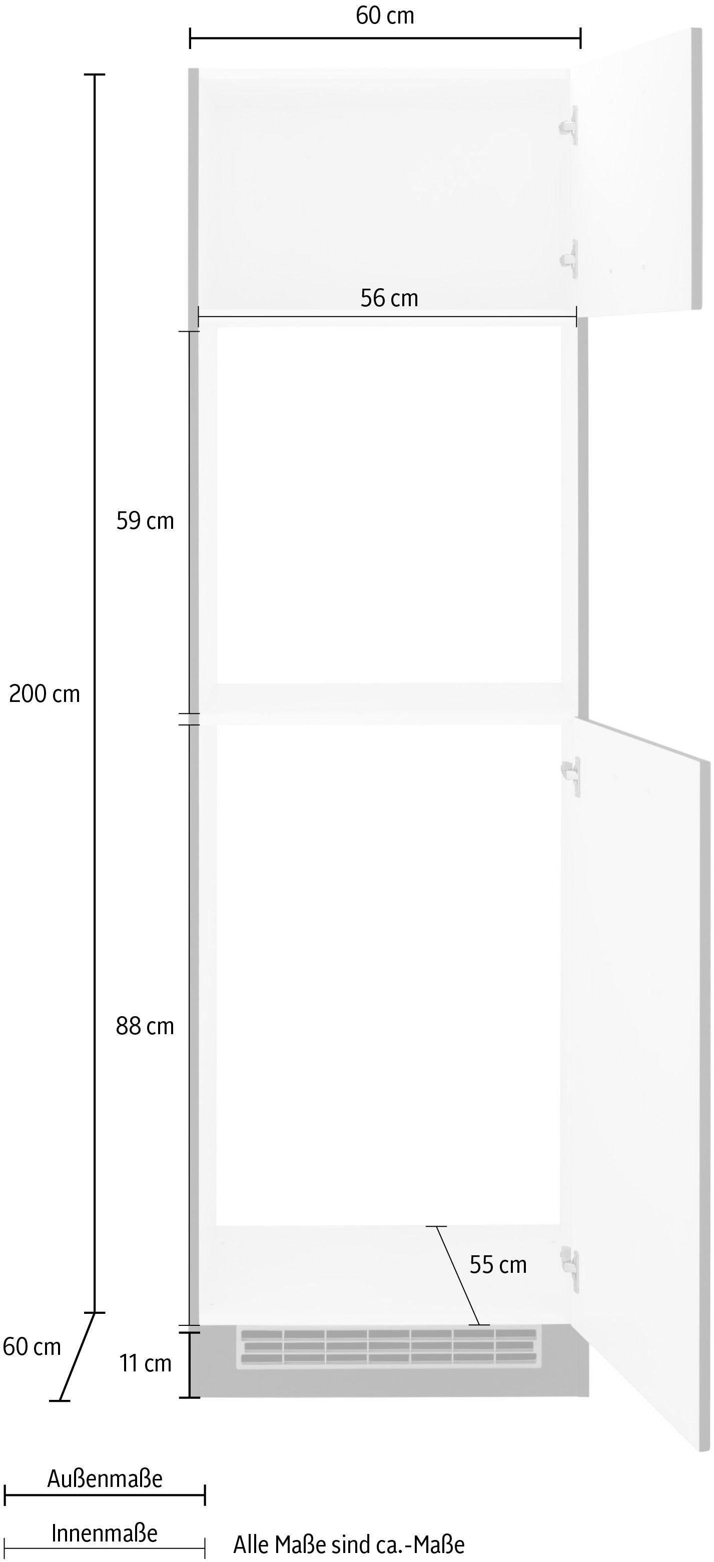 KOCHSTATION Backofen/Kühlumbauschrank »KS-Kehl«, für Einbaukühlschrank, Nischenhöhe 88cm