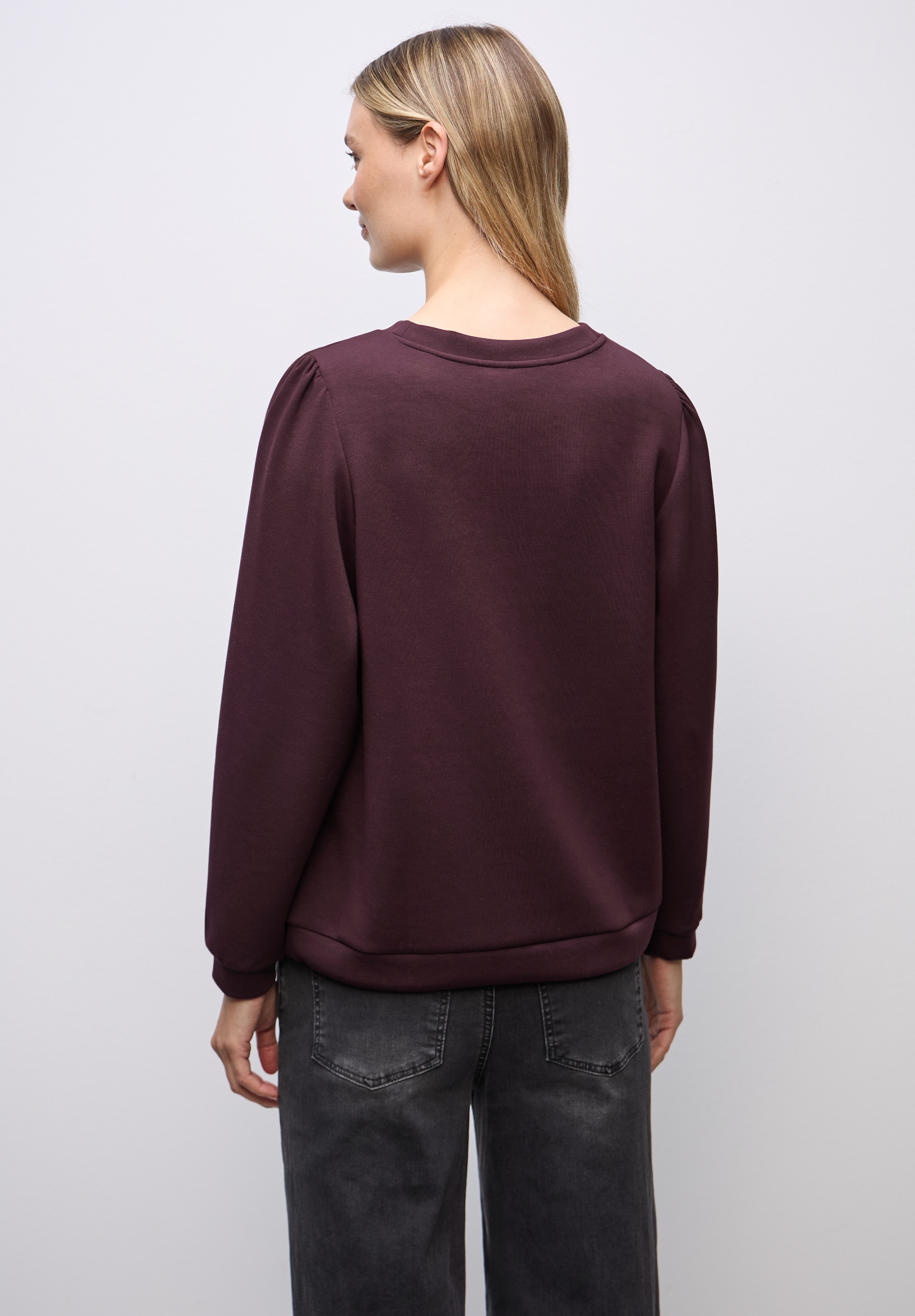 STREET ONE Langarmshirt mit Tunnelzug am Saum