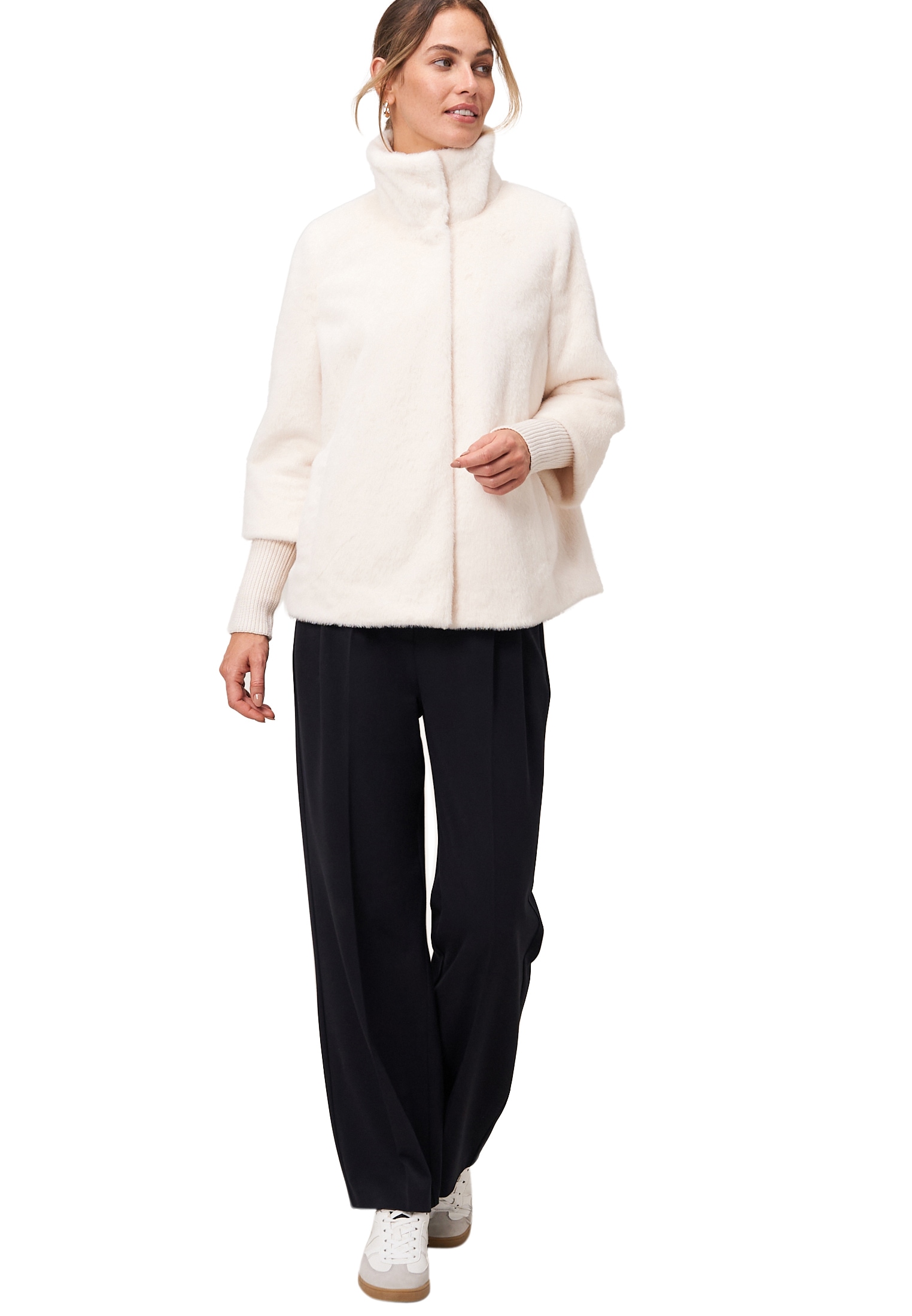 Zero Fellimitatjacke »zero Damen Fellimitat-Jacke mit Stehkragen«