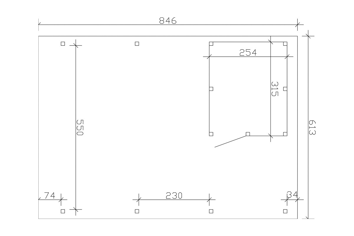 Skanholz Doppelcarport »Emsland«, Holz, 550 cm, natur, mit Abstellraum, in versch. Farben