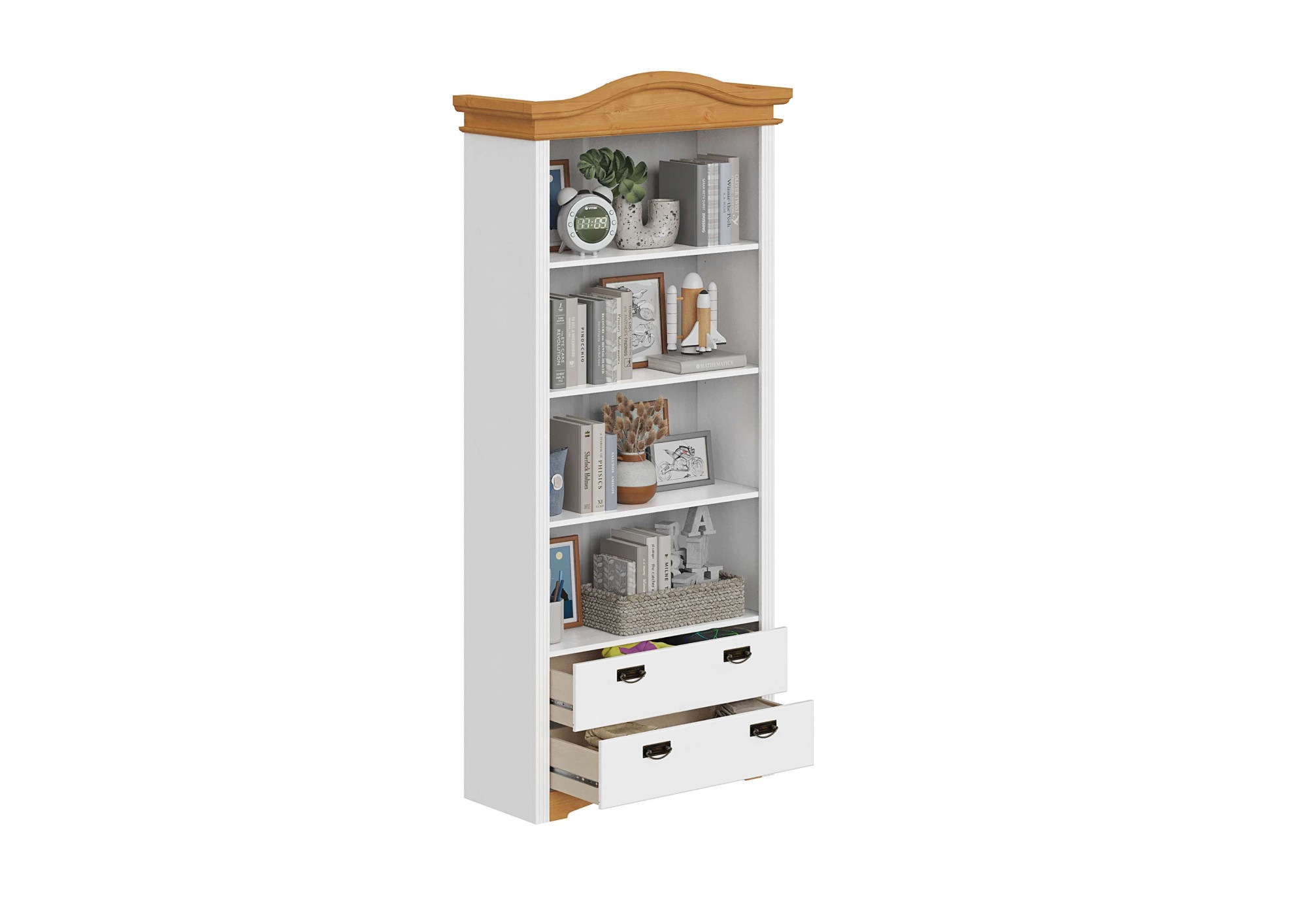OTTO home Regal »Konrad, Standregal, Bücherregal, Stauraum« aus massiver Kiefer, Breite 94 cm, Höhe 208 cm, mit Schubladen, FSC®