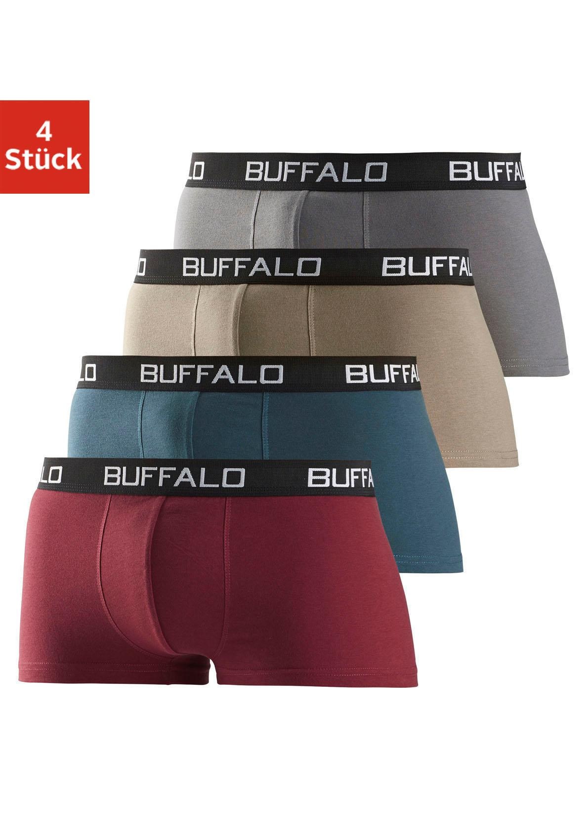 Buffalo Hipster Packung, 4 Stk. knapp sitzende Boxershorts mit Kontrastbund günstig online kaufen