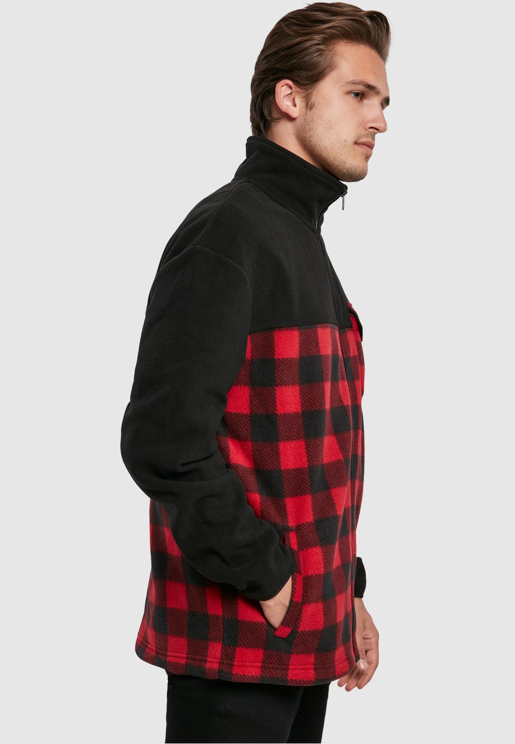URBAN CLASSICS Winterjacke »Urban Classics Herren Patterned Polar Fleece Track Jacket«, (1 St.), mit Kapuze