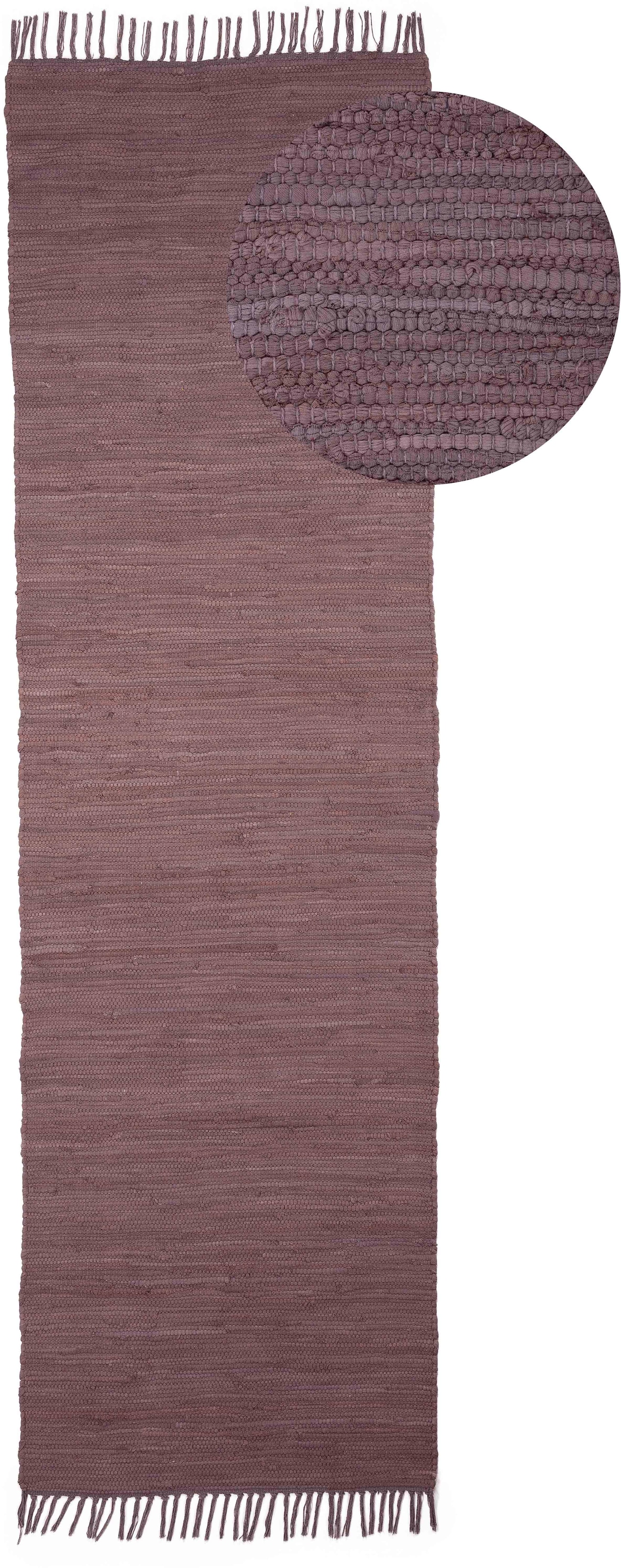 OTTO home Teppich "Handweb Uni, Wendeteppich" rechteckig 5 mm Höhe Fleckerl günstig online kaufen