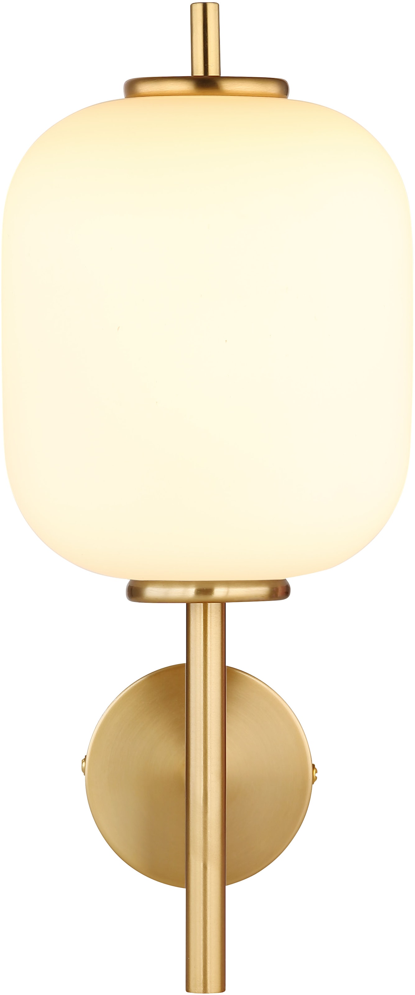 GLOBO LIGHTING LED Wandleuchte »EWALD«, Leuchtmittel LED-Modul | LED fest integriert, Wandleuchte/Glas opal/höhenverstellbar/messingfarben