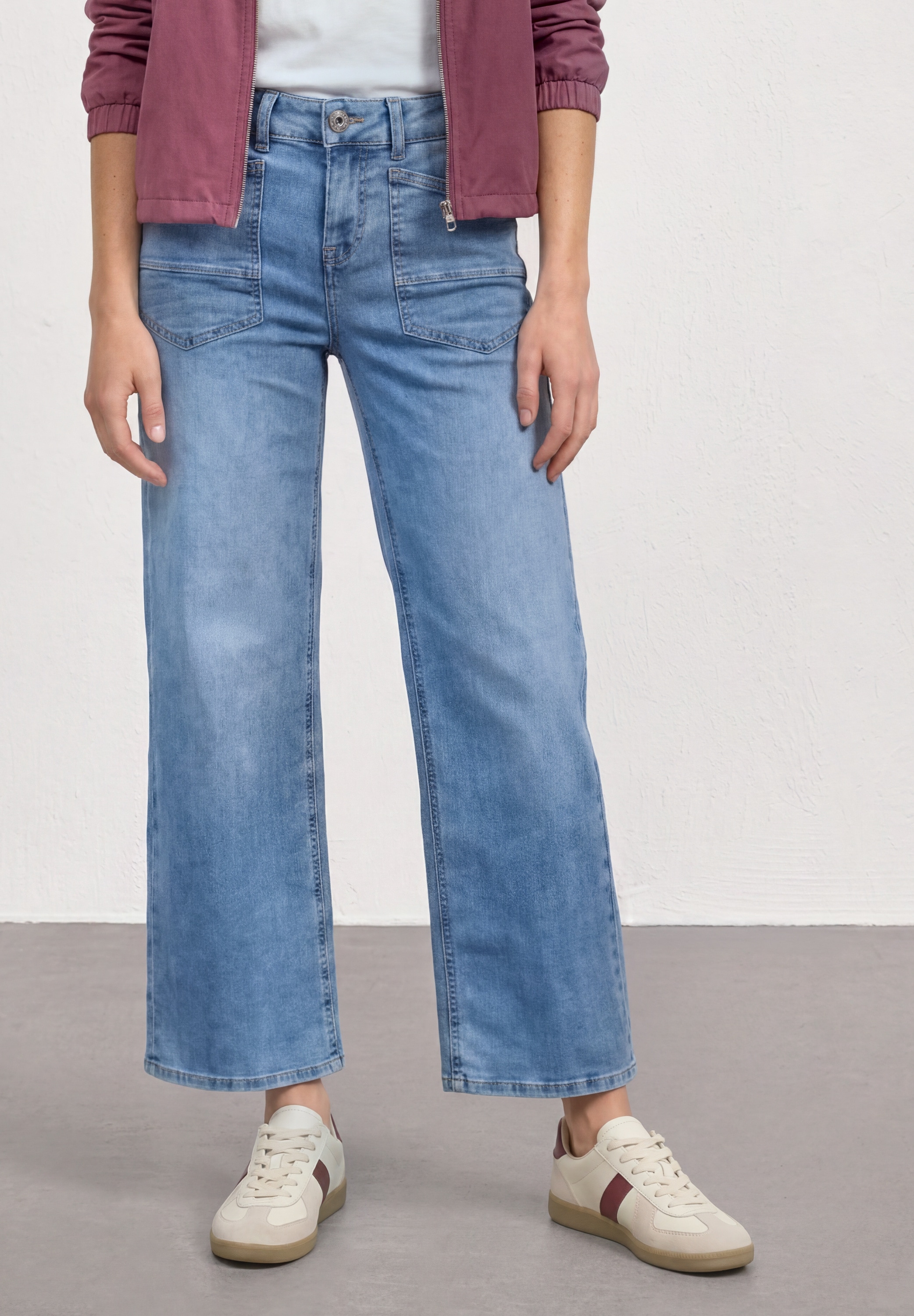 STREET ONE Loose-fit-Jeans "Style Emee" Wide Legs mit Viskose und Stretch