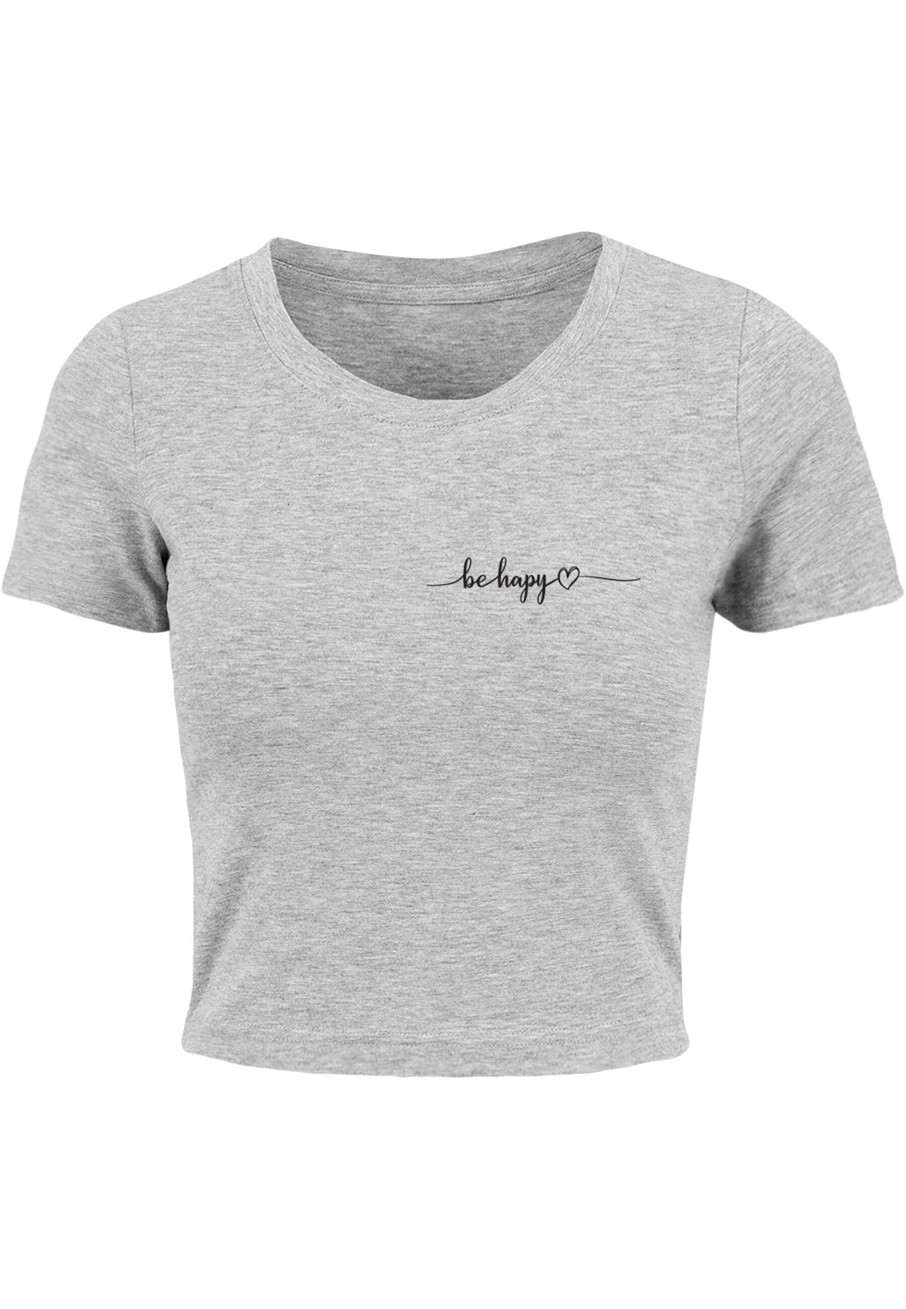 Merchcode T-Shirt "Merchcode Damen Ladies Be Happy Cropped Tee" günstig online kaufen