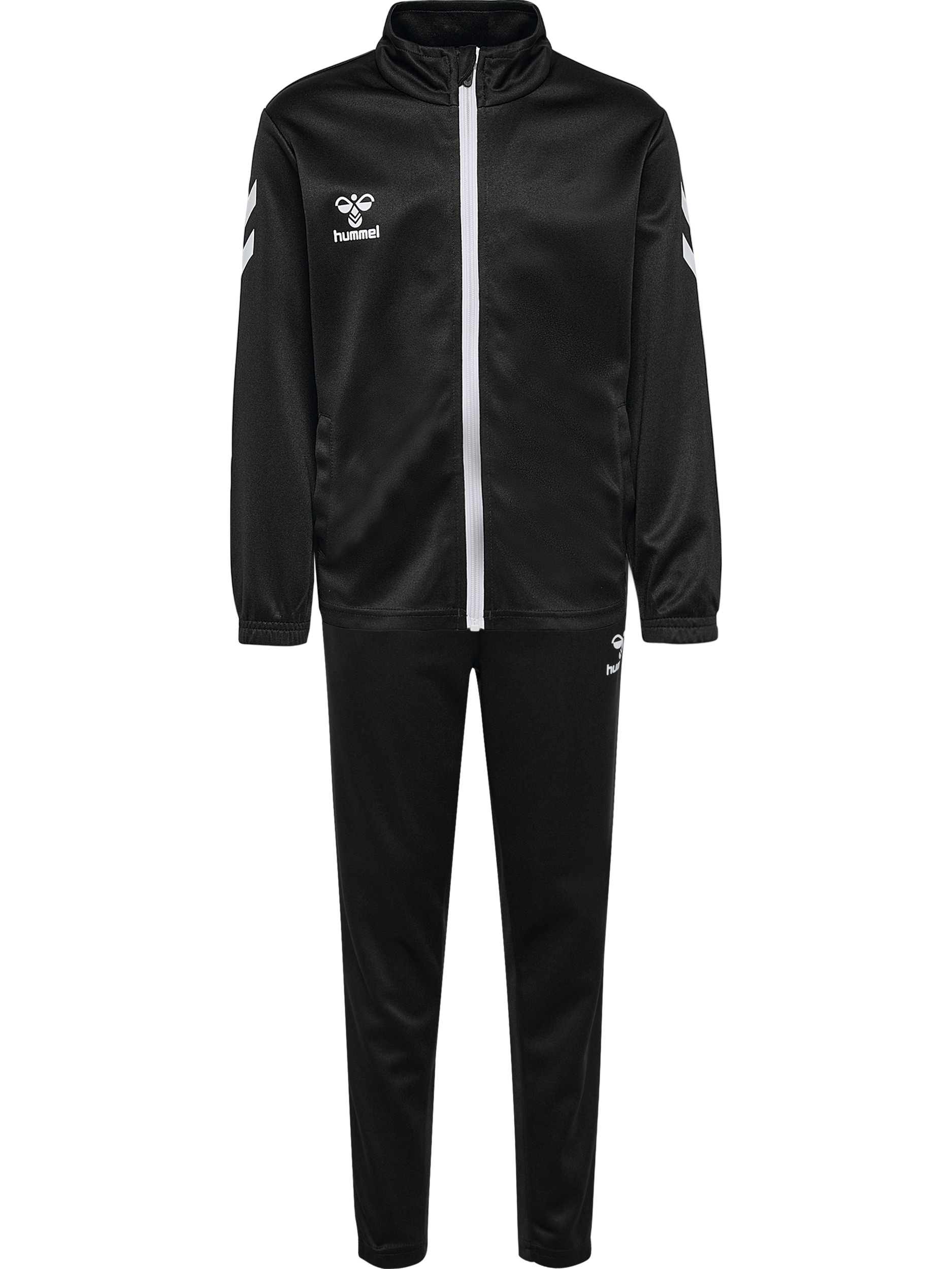 HUMMEL Jungen Trainingsanzug "HMLLOGO SUIT KIDS", schwarz, Gr. 128, unifarben, Stoff, Obermaterial: 100% Polyester, Sportanzüge, für Kinder und
