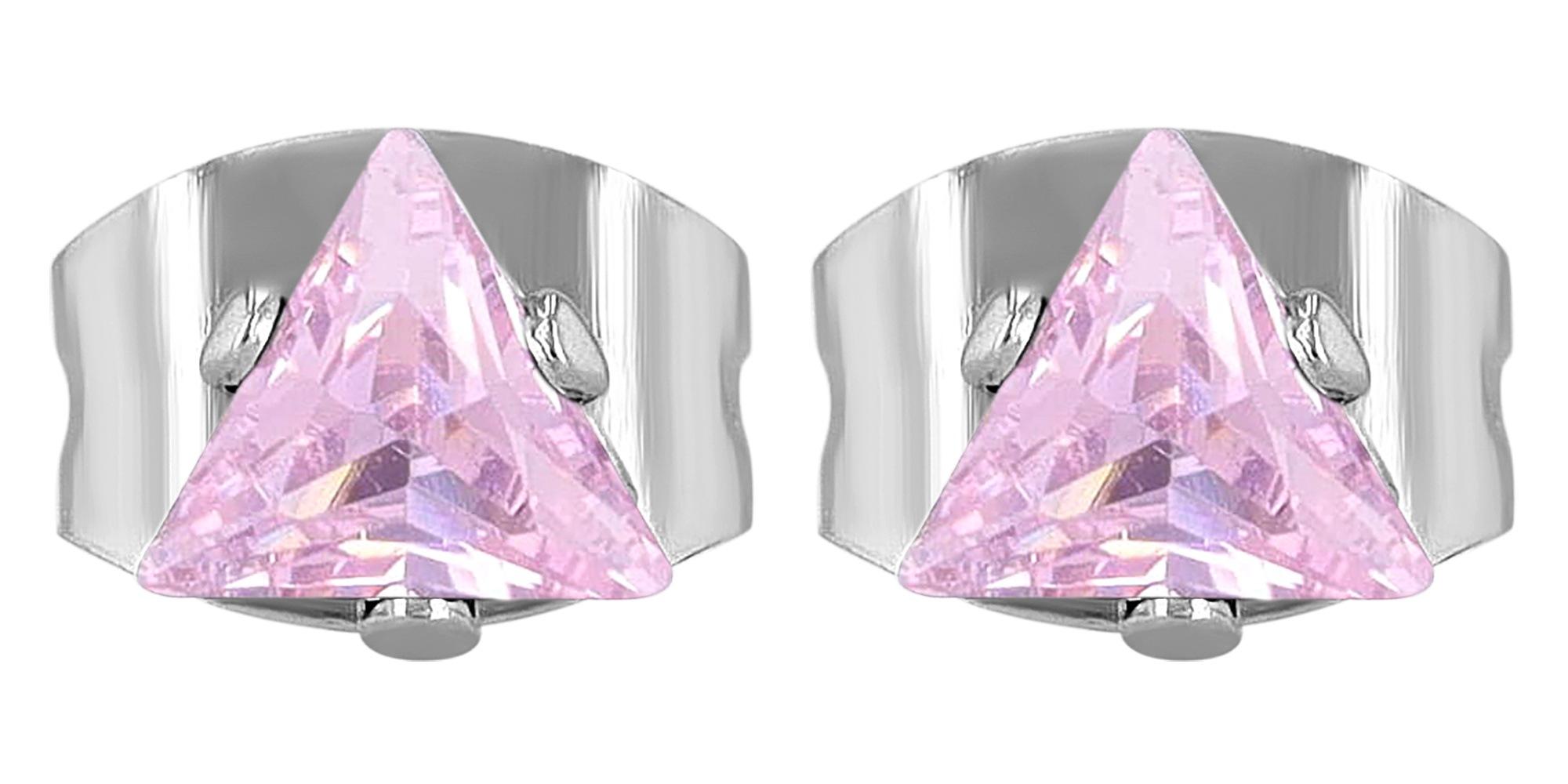Adelia's Women Stainless Steel Zirconia Earrings Silver
