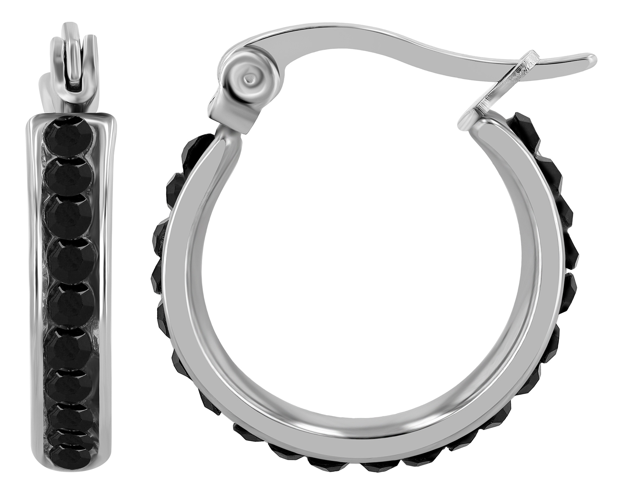 Adelia´s Paar Creolen "Ohrringe – Creole aus Edelstahl mit Strass Steinchen" Ideal zum Verschenken – schlicht und stilvoll