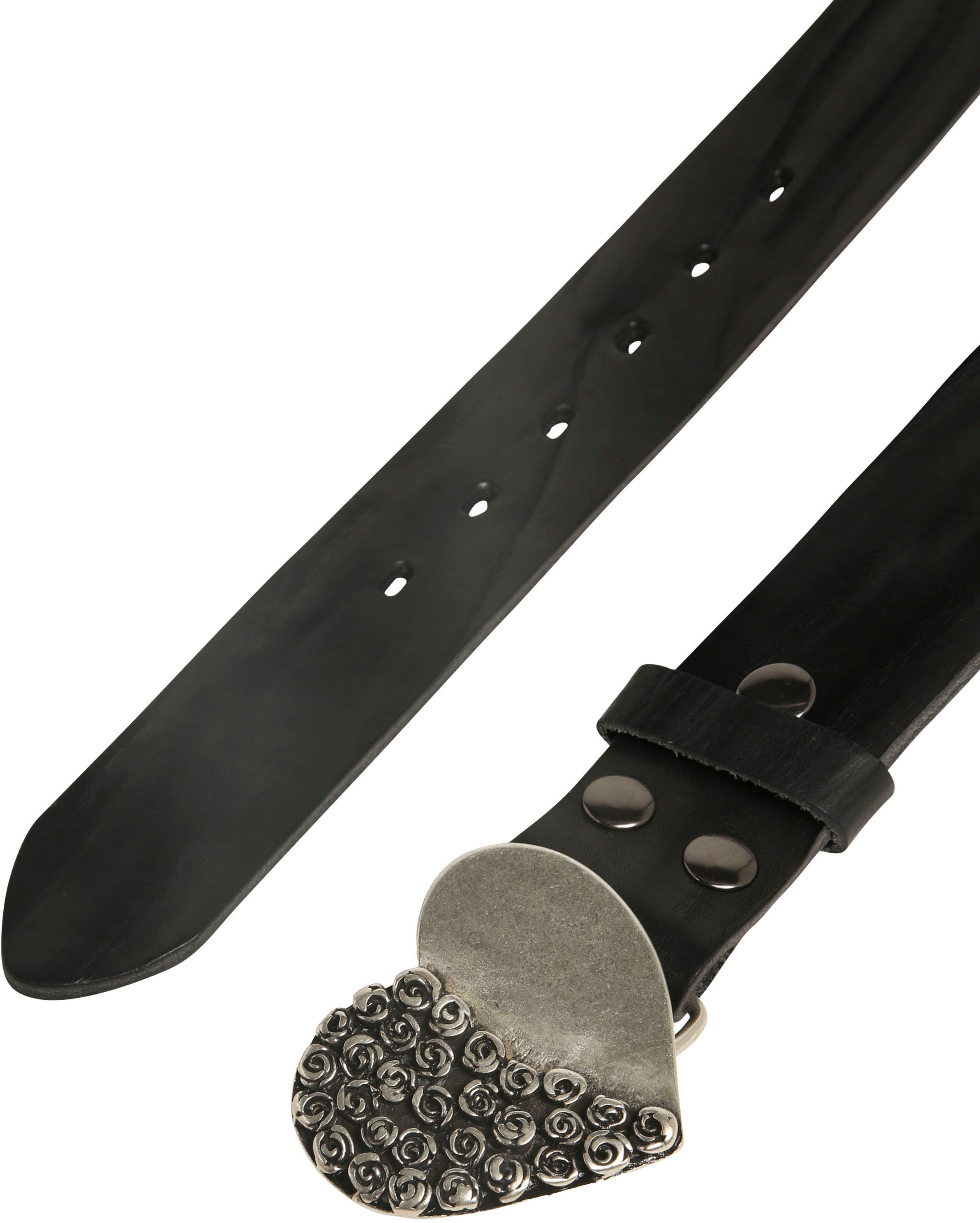 Rettungsring Gürtel Ledergürtel mit Koppelschließe im Herz-Design günstig online kaufen