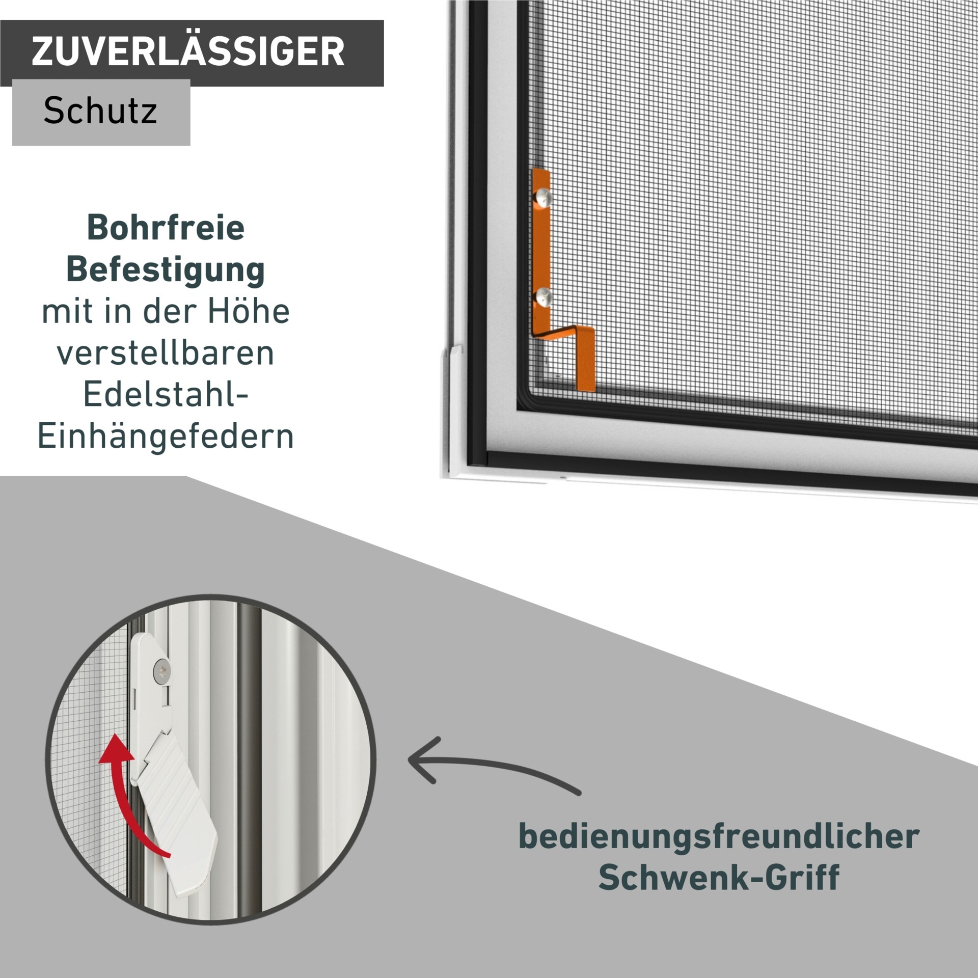 Windhager Insektenschutz-Fensterrahmen »Expert für bodentiefe Fenster, Insektenschutz aus Fiberglasgewebe« Fliegengitter in weiß, anthrazit erhältlich, 120x220cm, ohne bohren