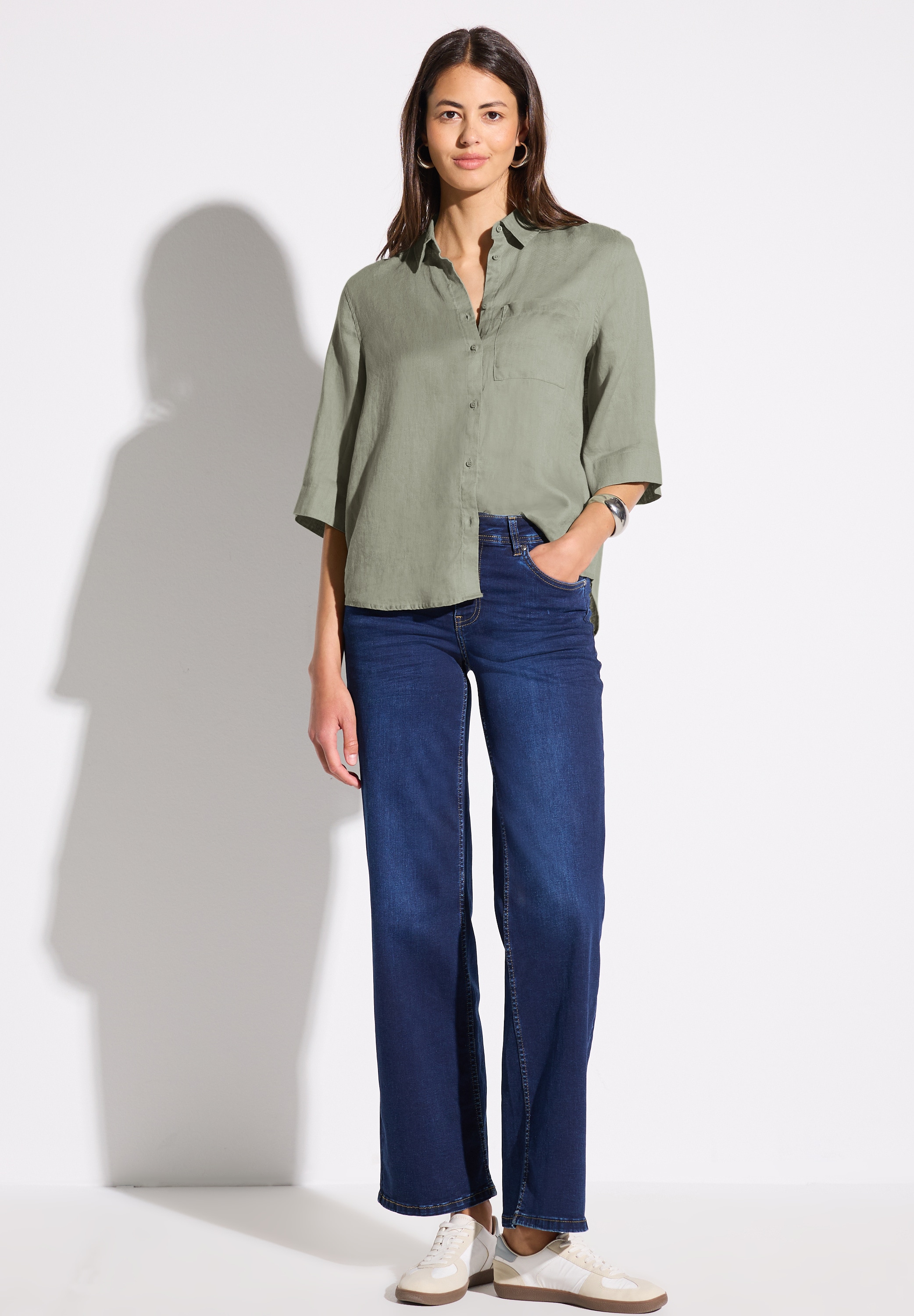 STREET ONE Klassische Bluse, mit Brusttasche