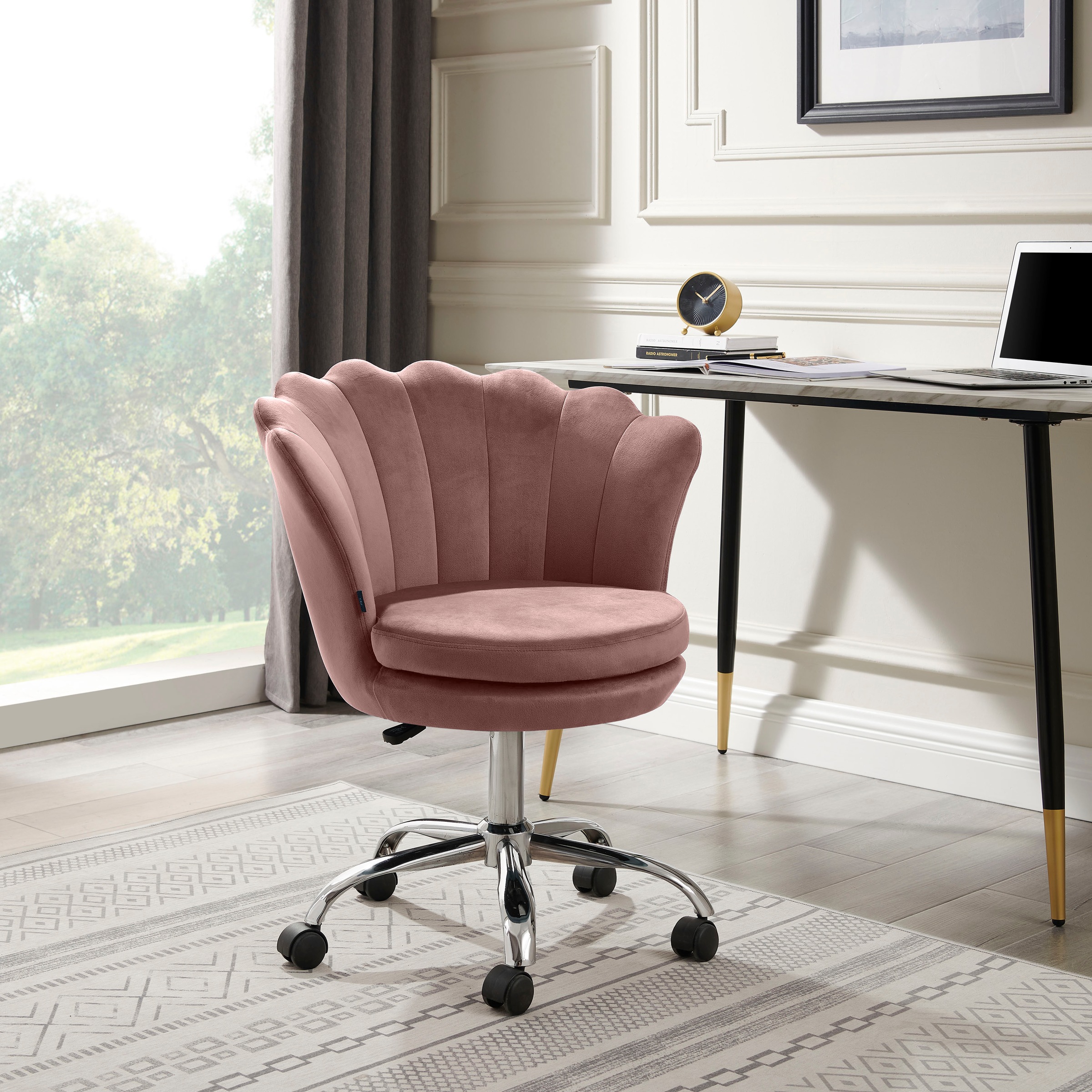Leonique Bürostuhl "Helleu" () 1 Stk. Veloursstoff Veloursstoff mit horizon günstig online kaufen