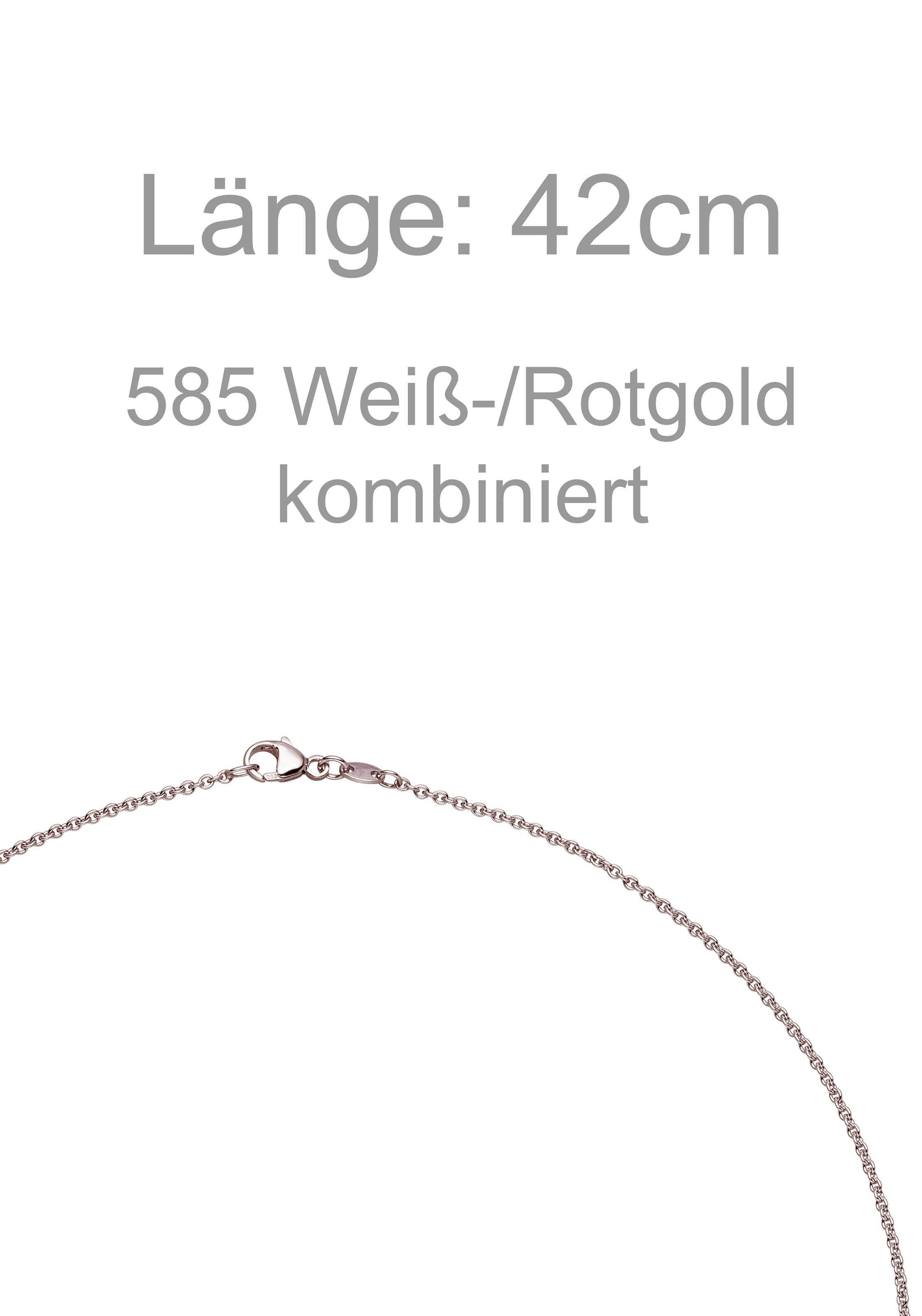 JOBO Kette mit Anhänger »Zwei verschlungene Ringe« 585 Gold bicolor mit 25 Diamanten