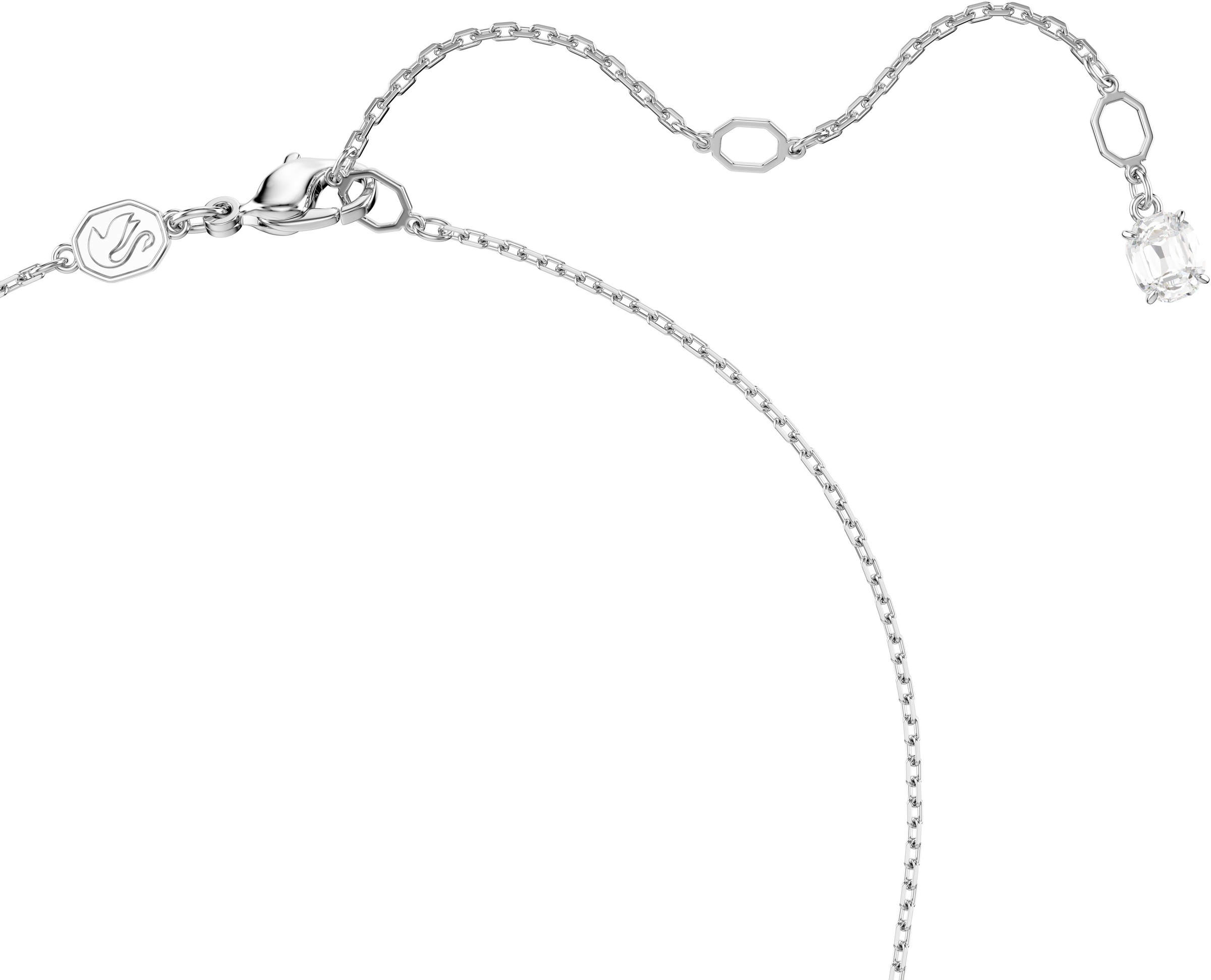 Kette mit Anhänger SWAROVSKI "Schmuck Geschenk Matrix Halskette", silber (metallfarben, kristallweiß), Halsketten, Damen, Metall, L: 49, mit Swarovski Zirkonia (synth.) 5