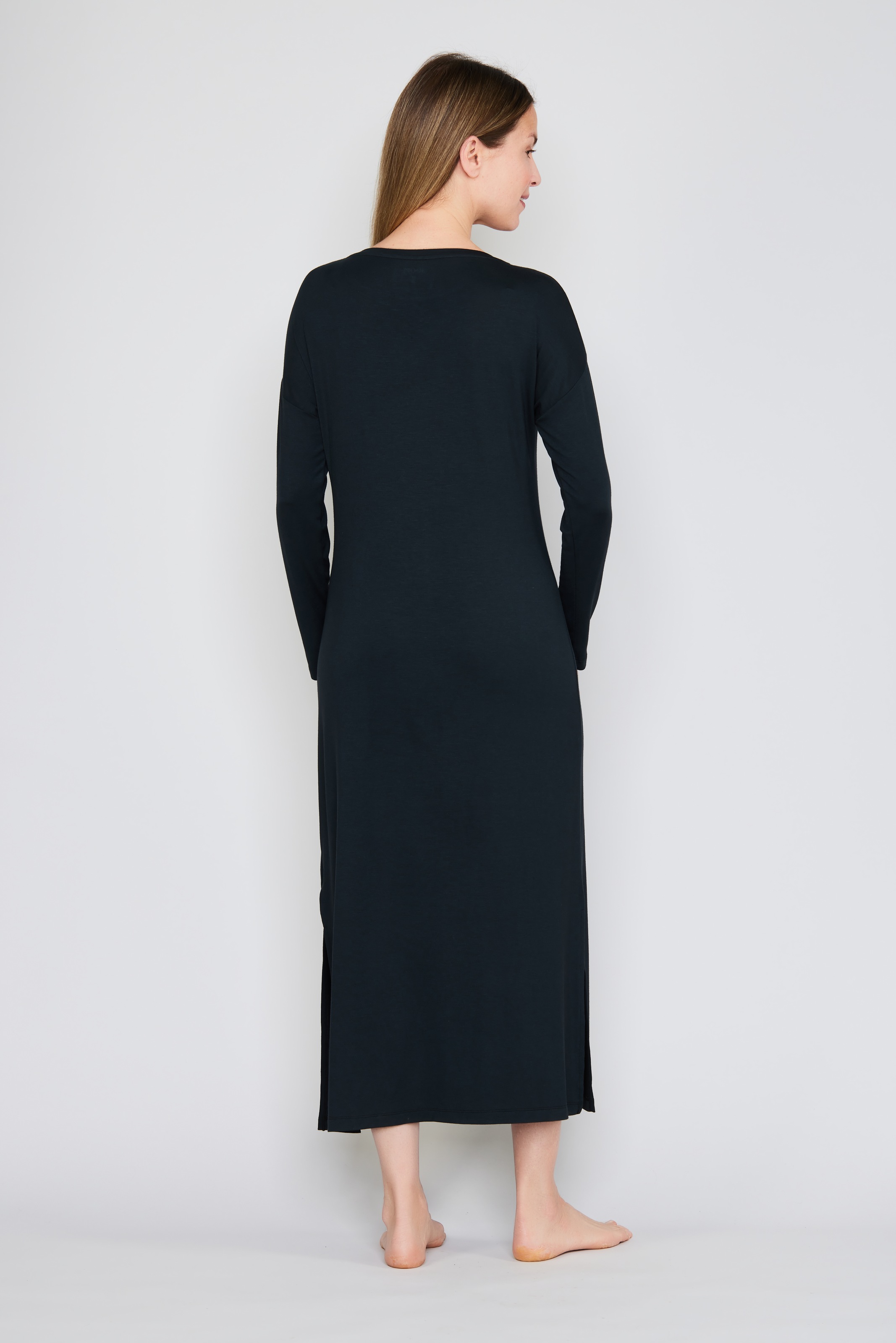 Thumbnail - JOOP Nachthemd "Luxe" Langarm, Cornflower-Logo mit Glitzersteinen, bequem