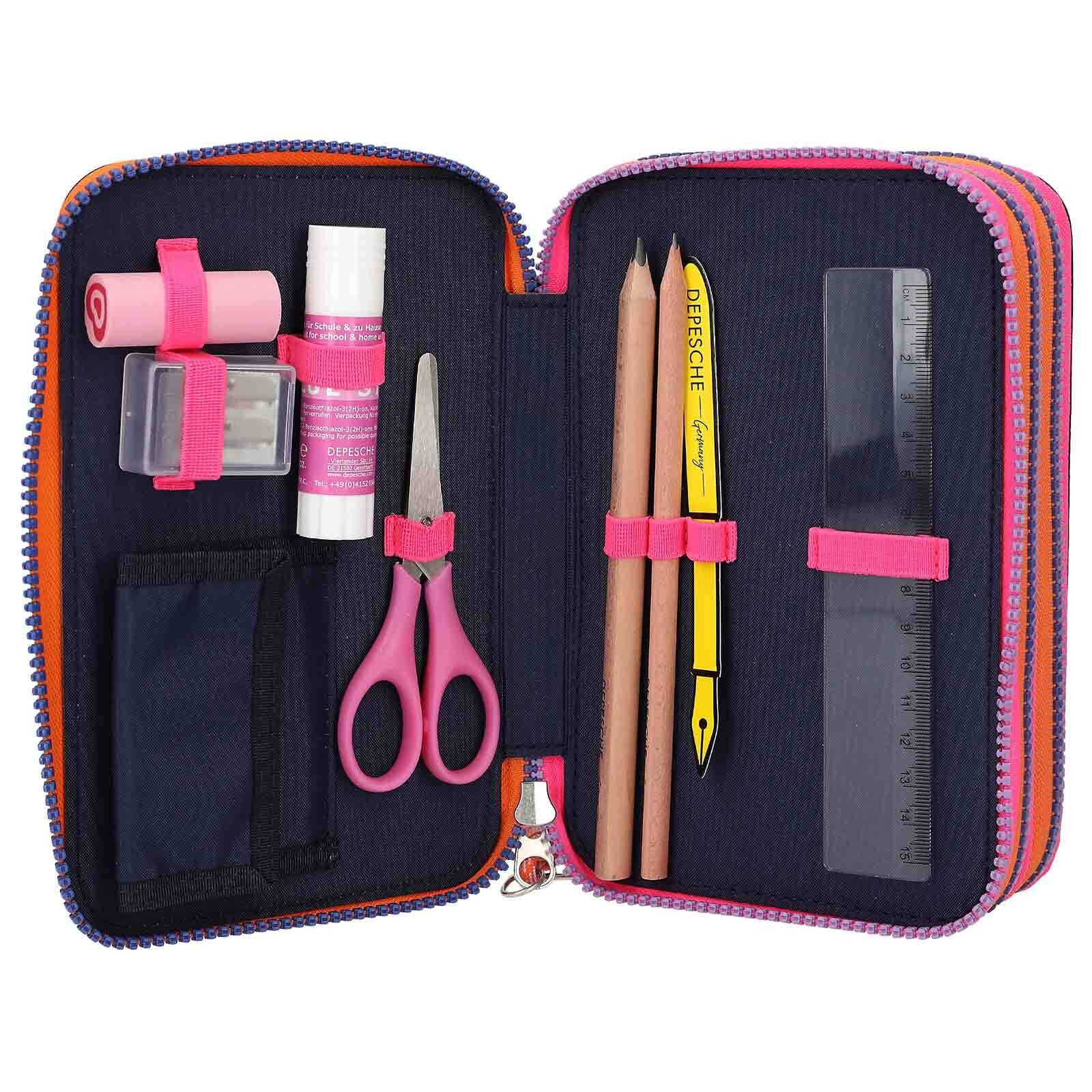 Depesche Buntstift »3-Fach Federtasche Night Light inkl. Stifte TOPModel bunt«