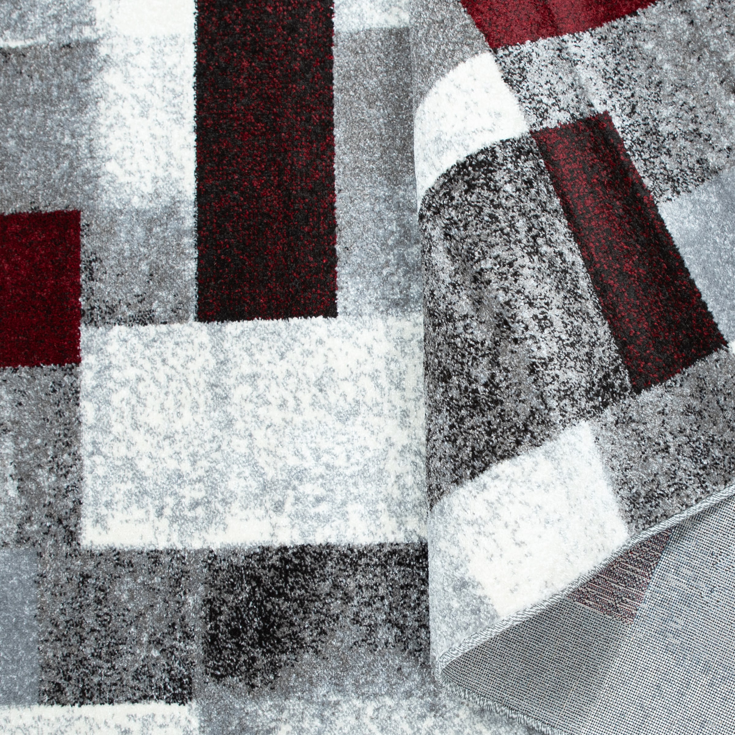 OTTO home Teppich »Corine« rechteckig 9 mm Höhe mit besonders weichem Flor, Kurzflor, modernes Karo-Design,