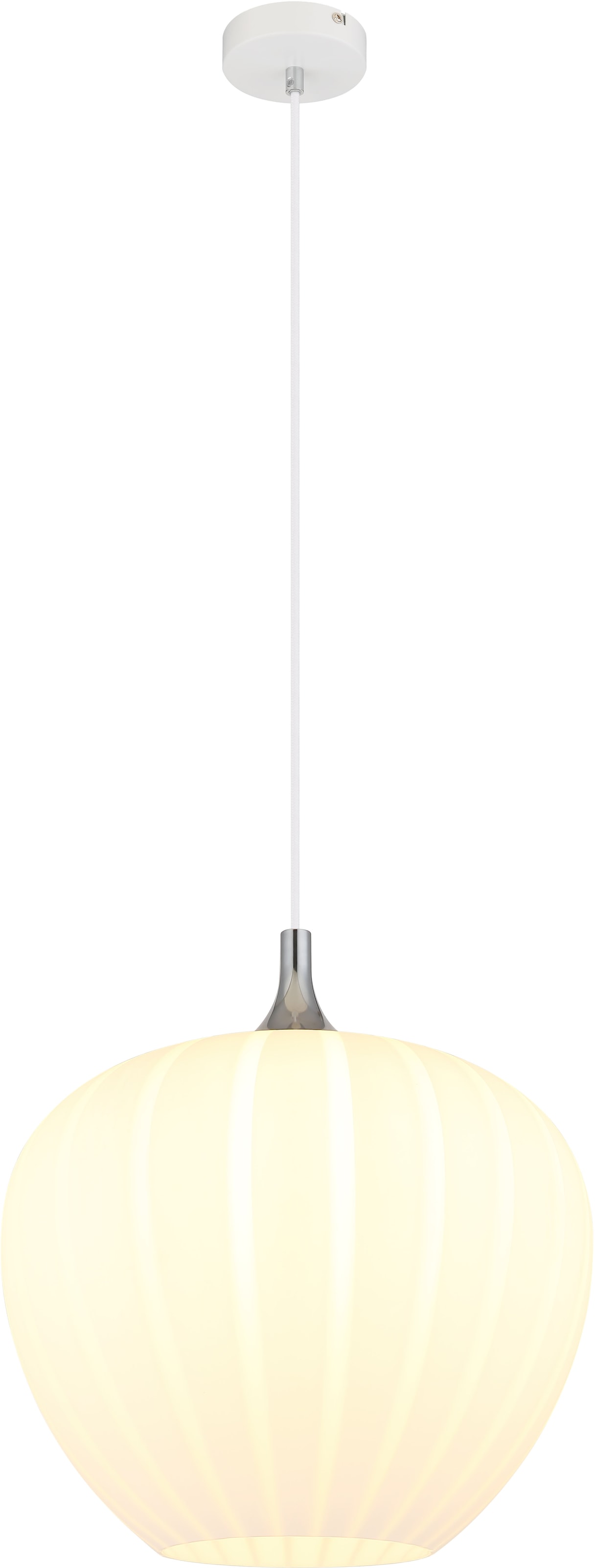 GLOBO LIGHTING Hängeleuchte »MAXY«, Leuchtmittel E27 | ohne Leuchtmittel, Hängelampe/Pendelleuchte/Glas opal/Höhe kürzbar/Glas Dekorillen