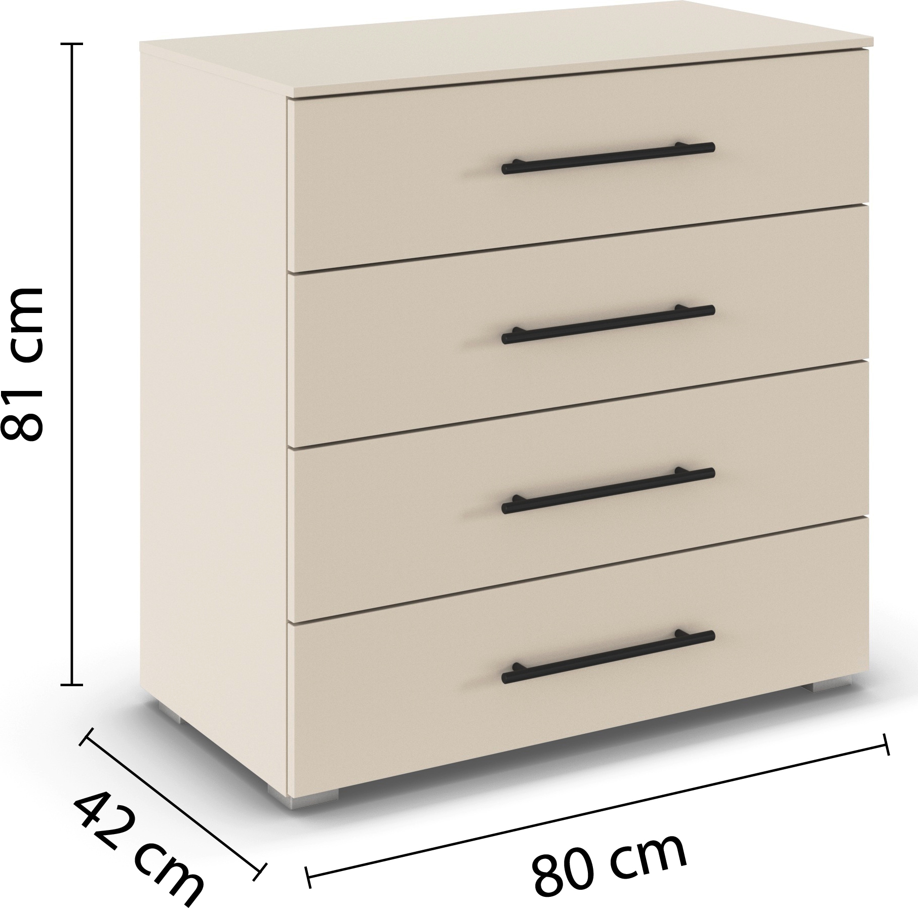rauch Schubkastenkommode »Avola«, (Breite 80 cm inkl. Soft-Close-Funktion), vier große und geräumige Schubladen mit viel Stauraum MADE IN GERMANY