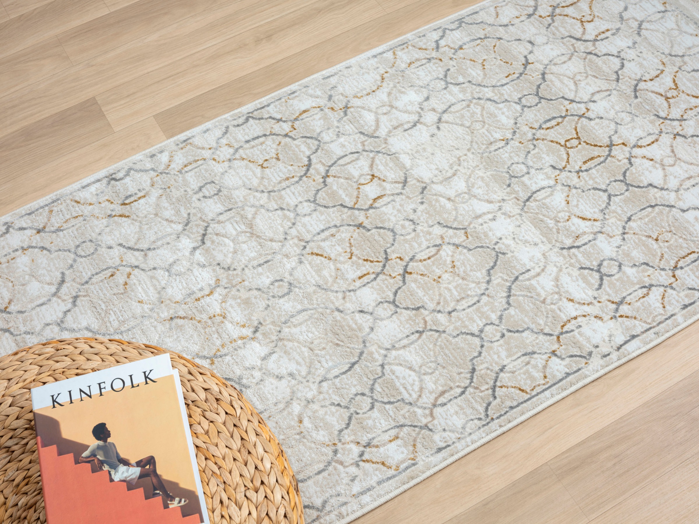 Myflair Möbel & Accessoires Teppich »My Floor, LAGERRÄUMUNG!«, rechteckig, 10 mm Höhe, Kurzflor, Retro-Style, mit Fransen, besonders weich durch Microfaser