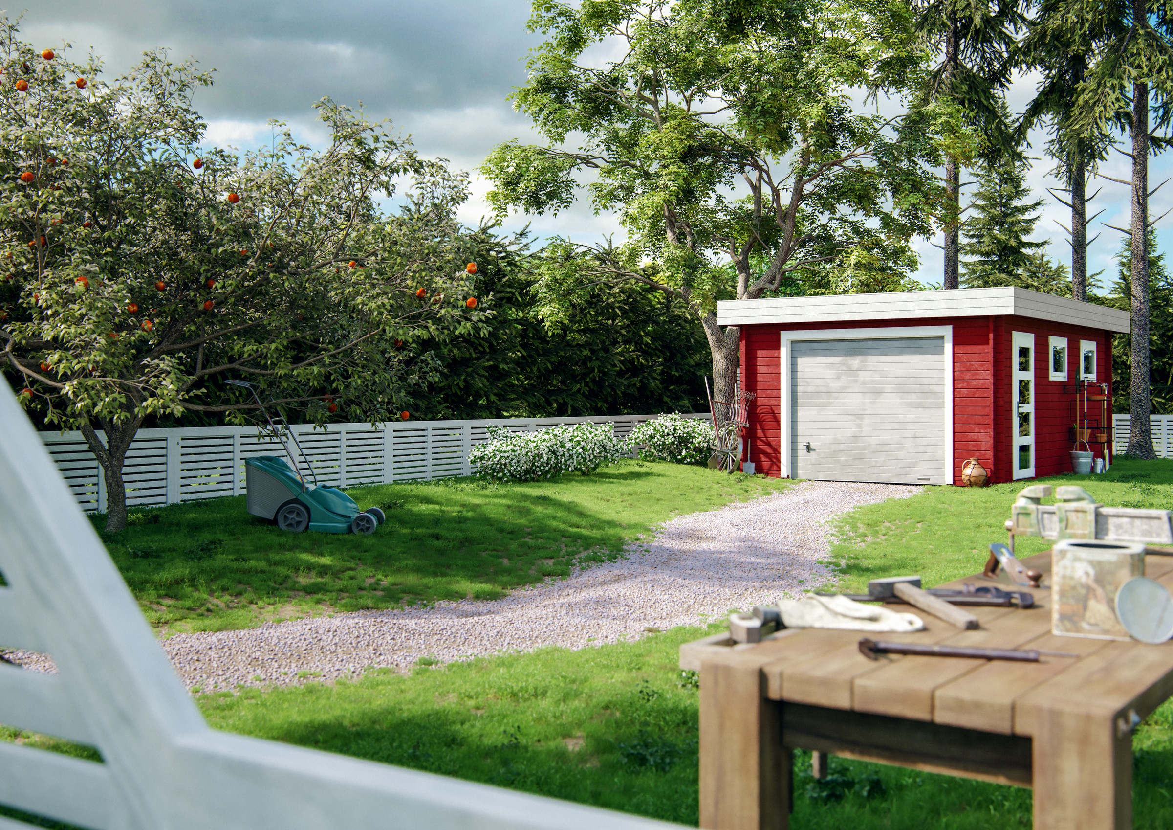 Palmako Garage »Rasmus, mit Sektionaltor« BxTxH: 420x598x253 cm