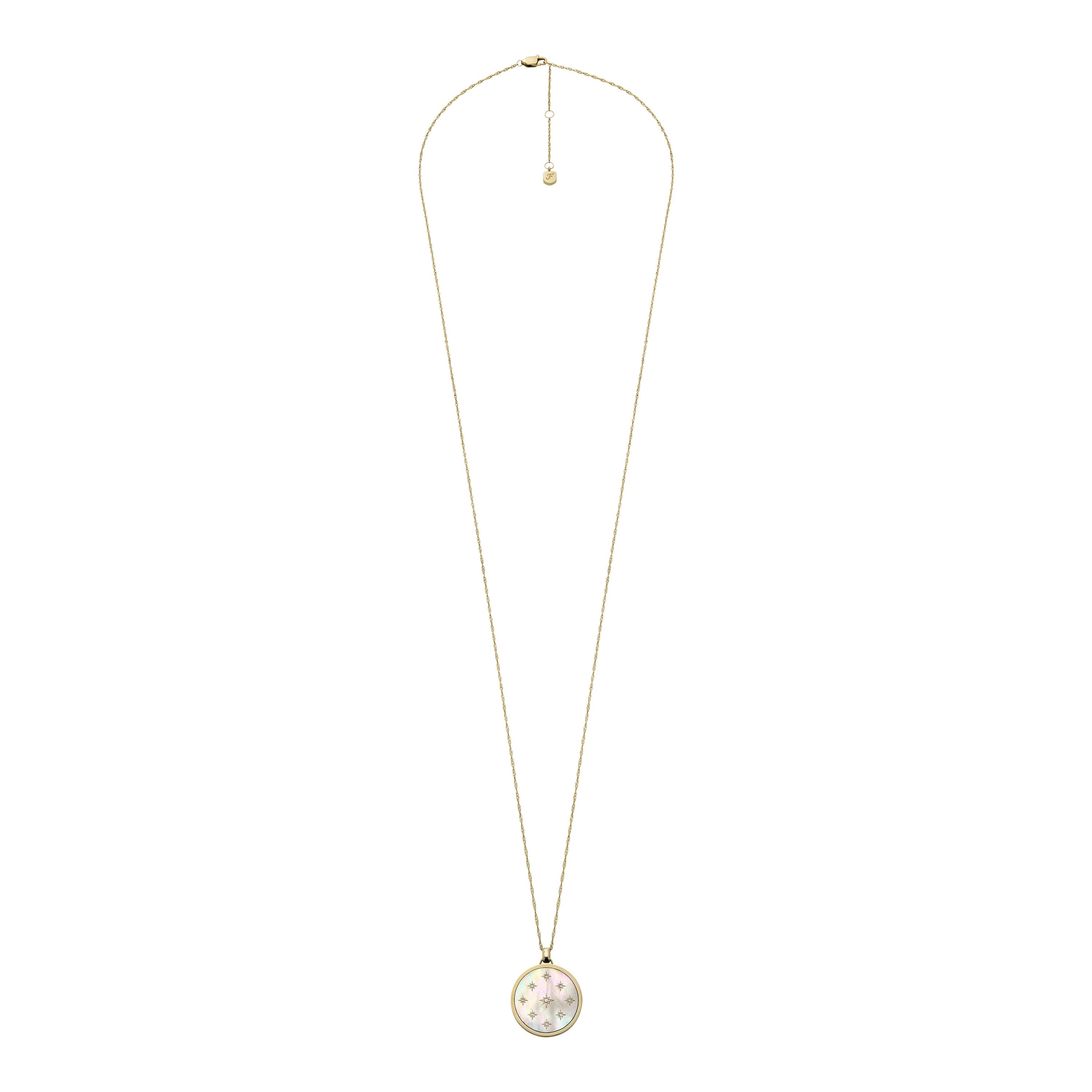 Fossil Kette mit Anhänger »Schmuck Geschenk Edelstahl JEWELRY, JF04864710«, mit Glasstein - mit Perlmutt