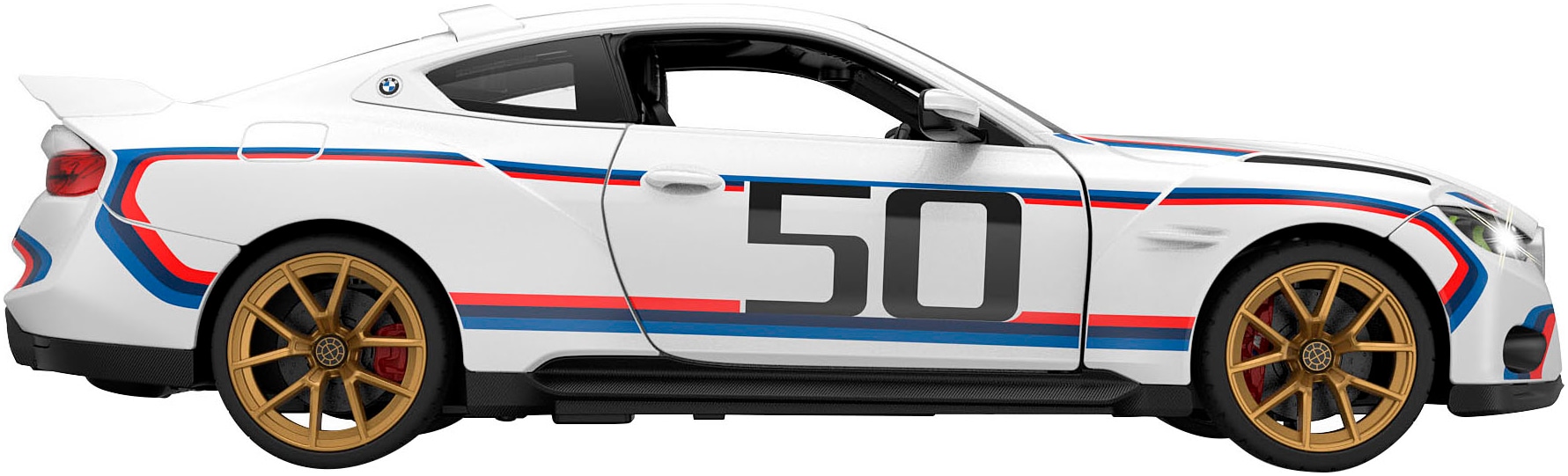 Jamara RC-Auto »BMW 3.0 CSL 1:14 weiß 2,4GHz Tür manuell«, im Maßstab 1:14, mit LED Beleuchtung