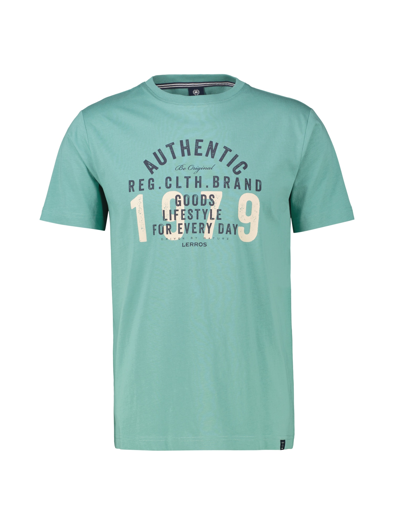 LERROS T-Shirt »LERROS Unifarbenes T-Shirt mit Print«