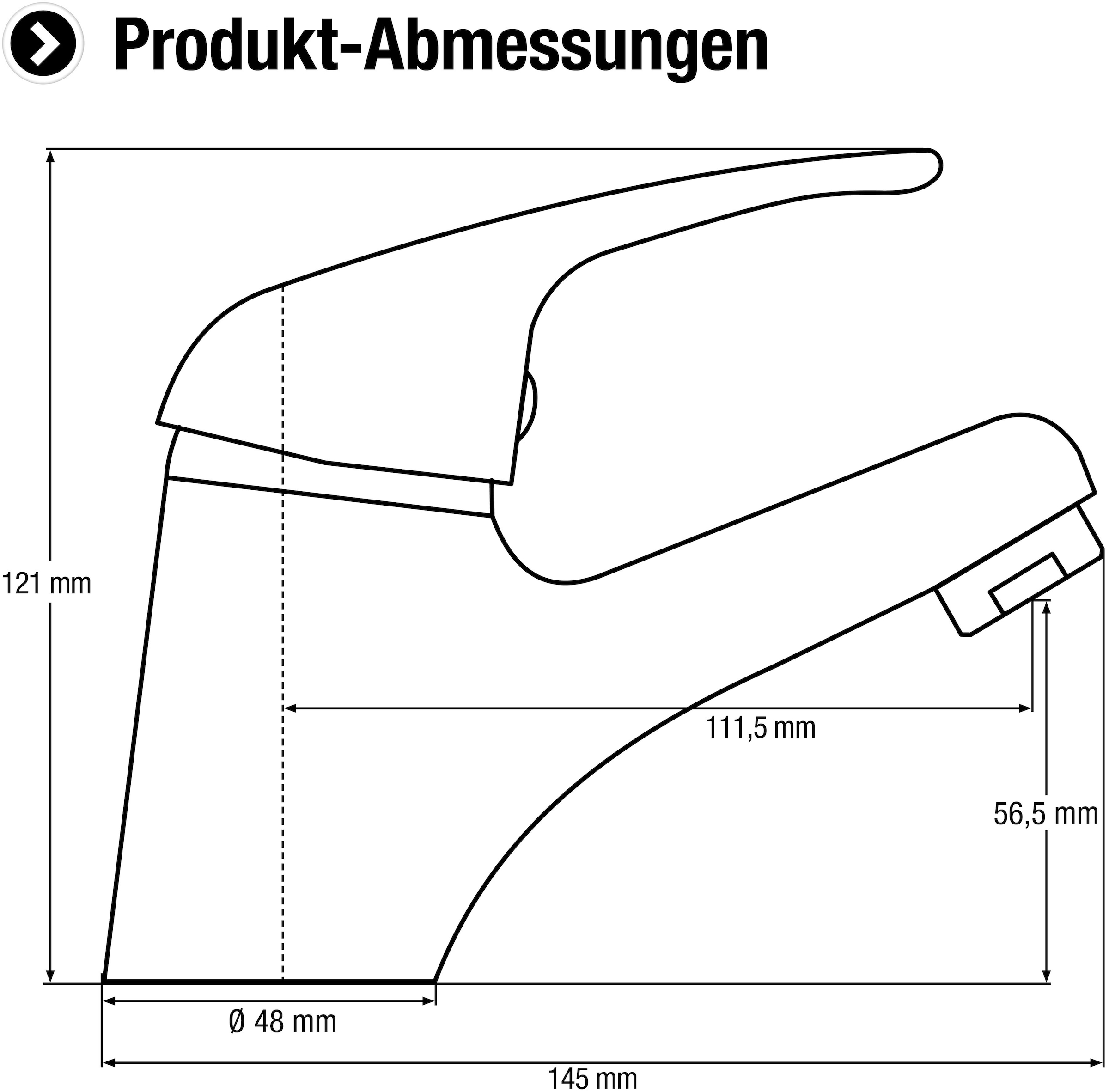 CORNAT Waschtischarmatur »"Yago" - Niederdruck - Verchromter Messingkörper - Normale Auslaufhöhe«, Mit Ablaufgarnitur / Wasserhahn Bad / Waschbecken-Armatur / Badarmatur