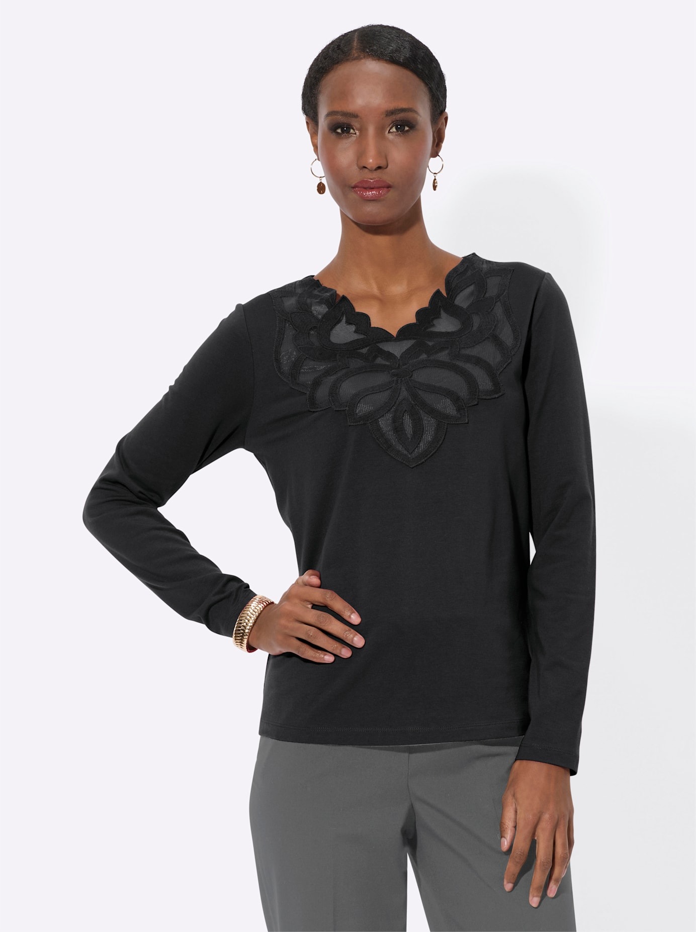 creation L Langarmshirt "Modal-Baumwoll-Shirt" 1 Stk. günstig online kaufen