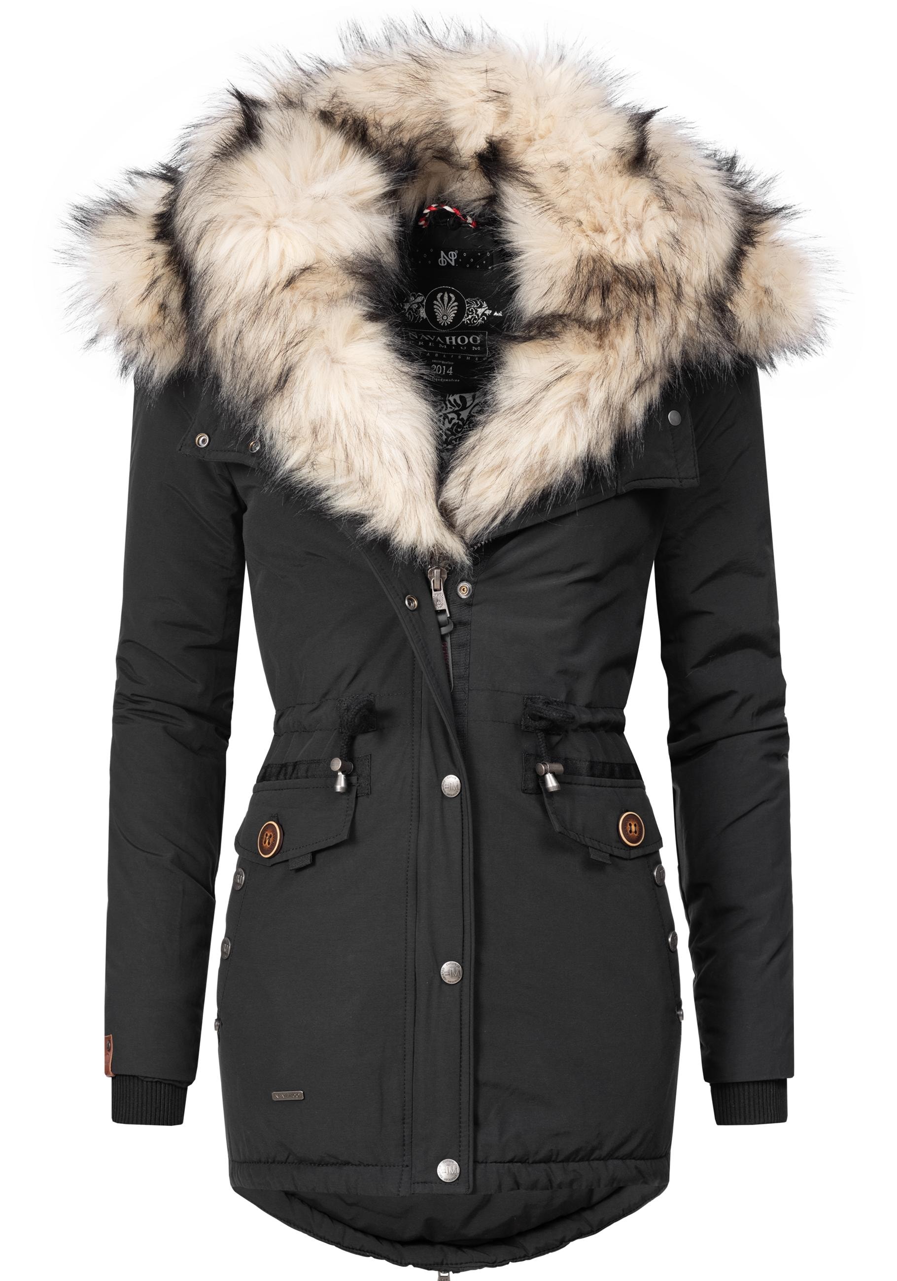 Navahoo Wintermantel »Sweety«, abgefahrener Winterparka m. 2  Kunstpelz-Kapuzen kaufen | BAUR